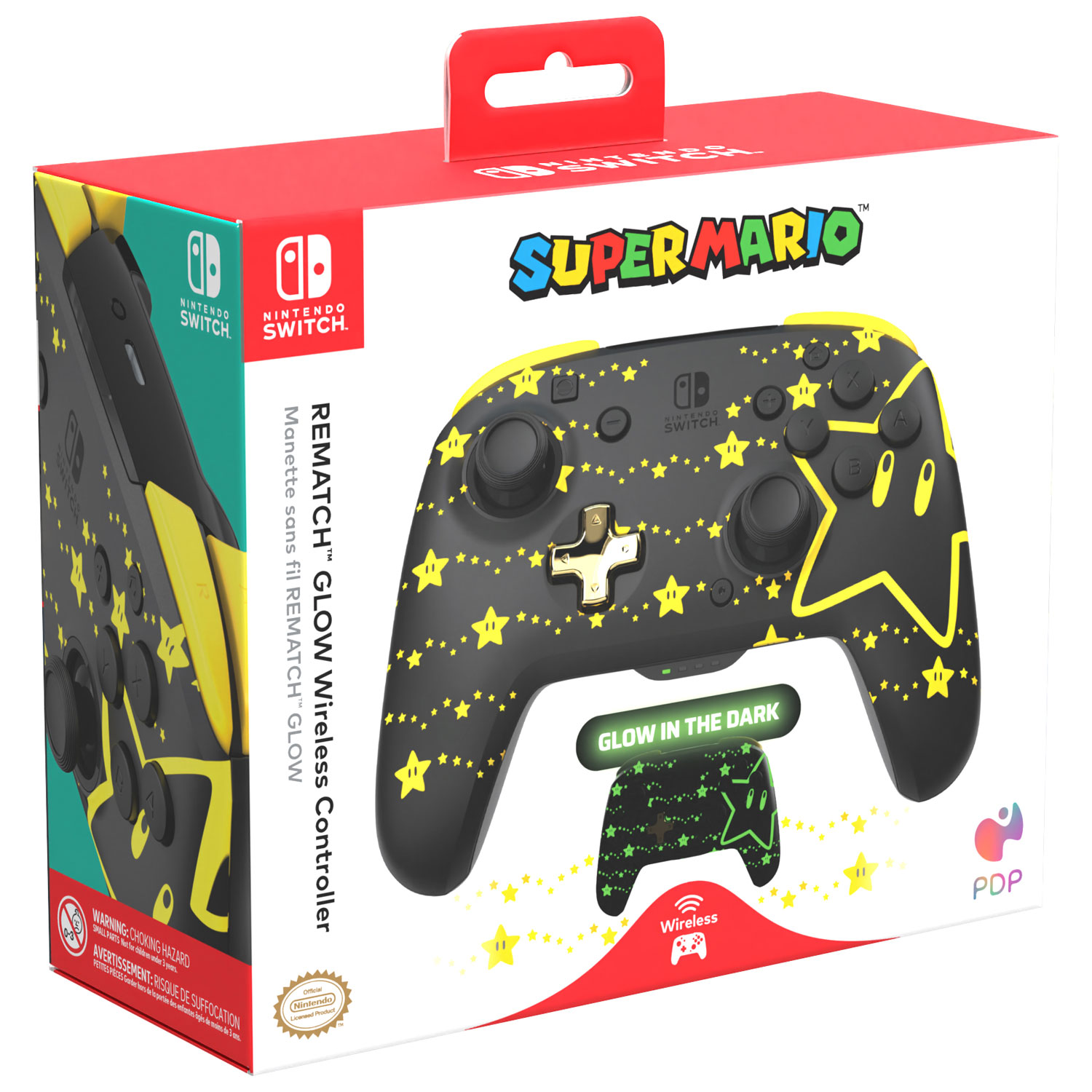 PDP REMATCH Glow Wireless Controller for Switch - Super Star