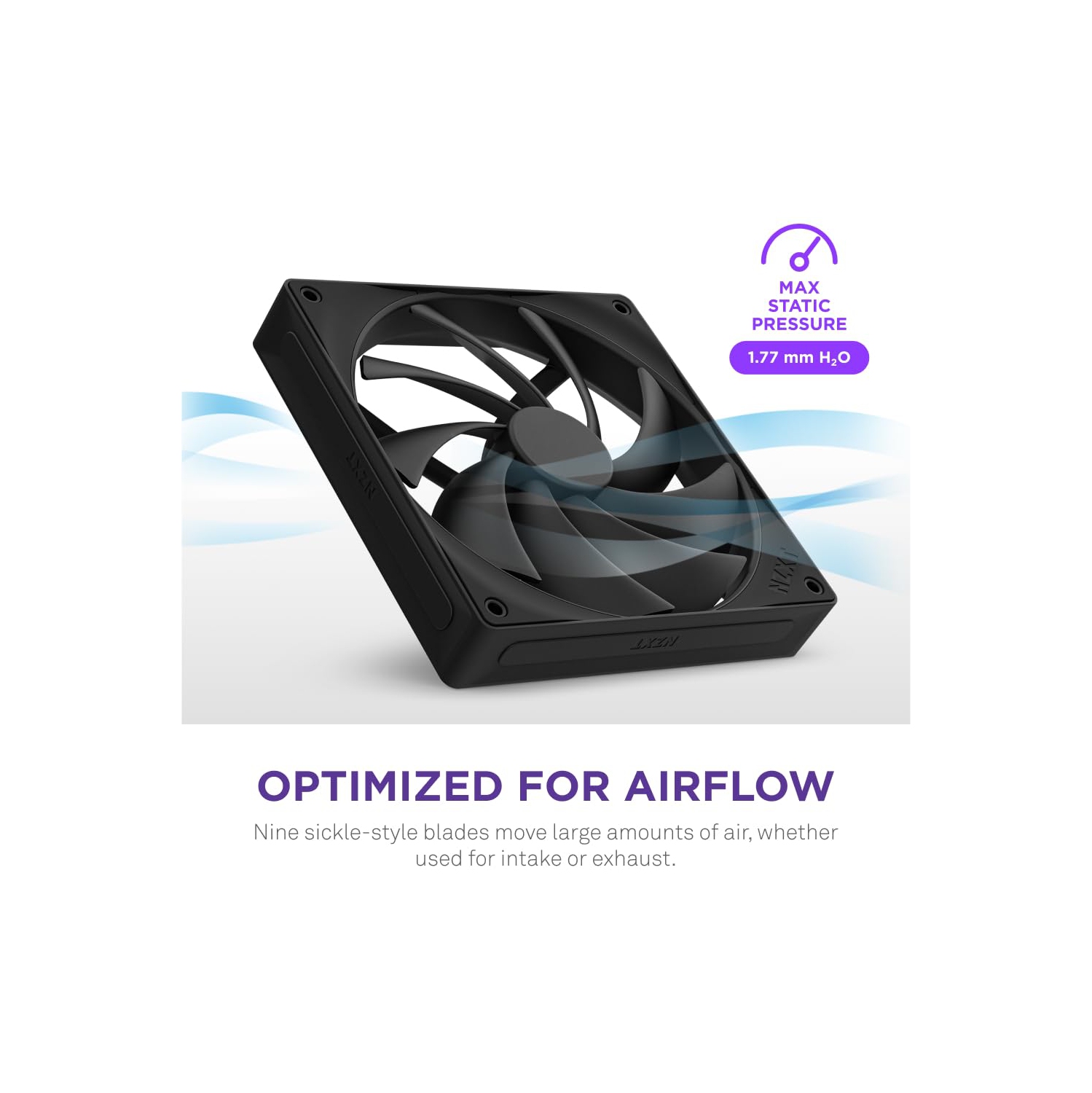 NZXT F140Q - 140mm Quiet Airflow Fan - Single - Black