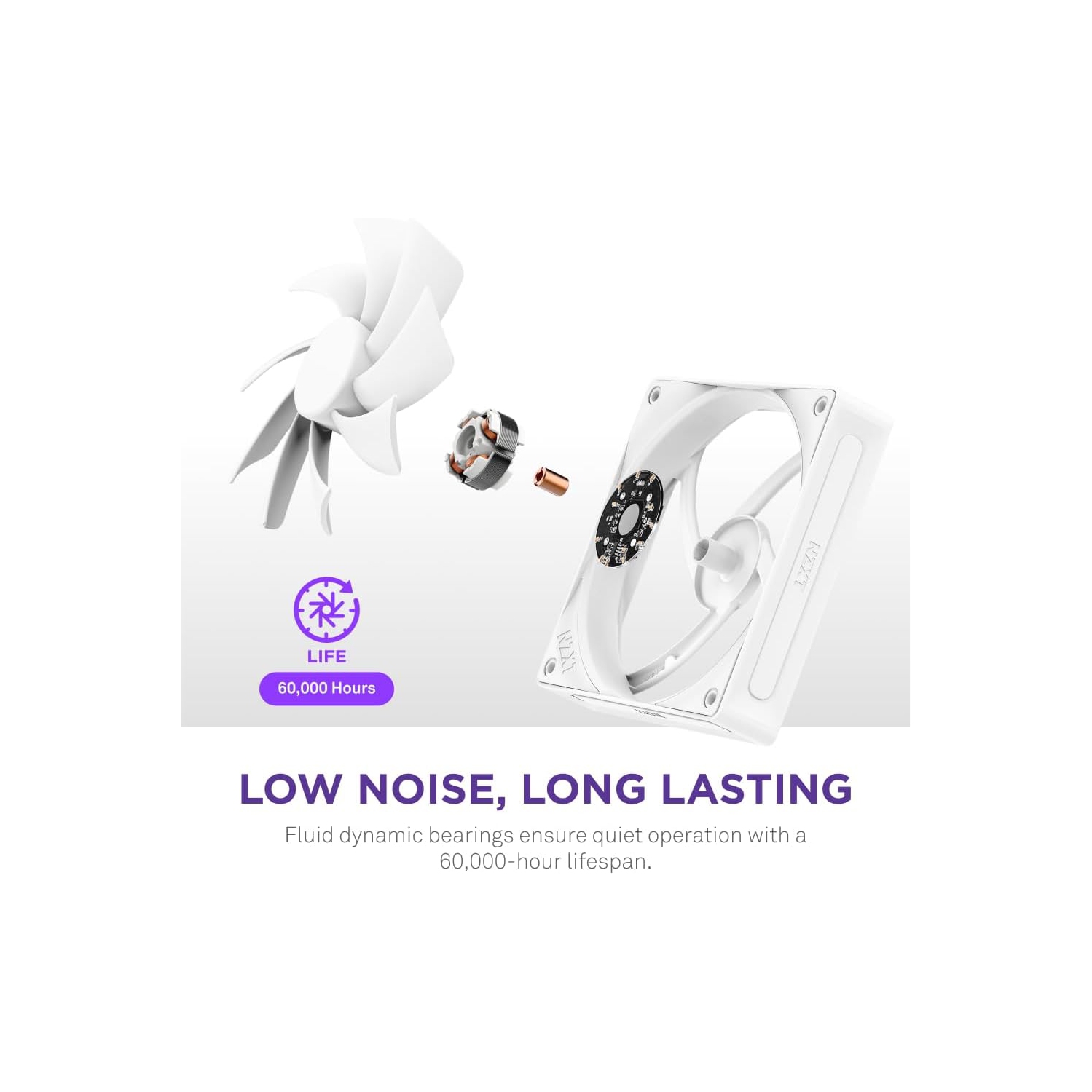 NZXT F120Q - Ventilateur de circulation d'air silencieux 120 mm - Simple - Blanc