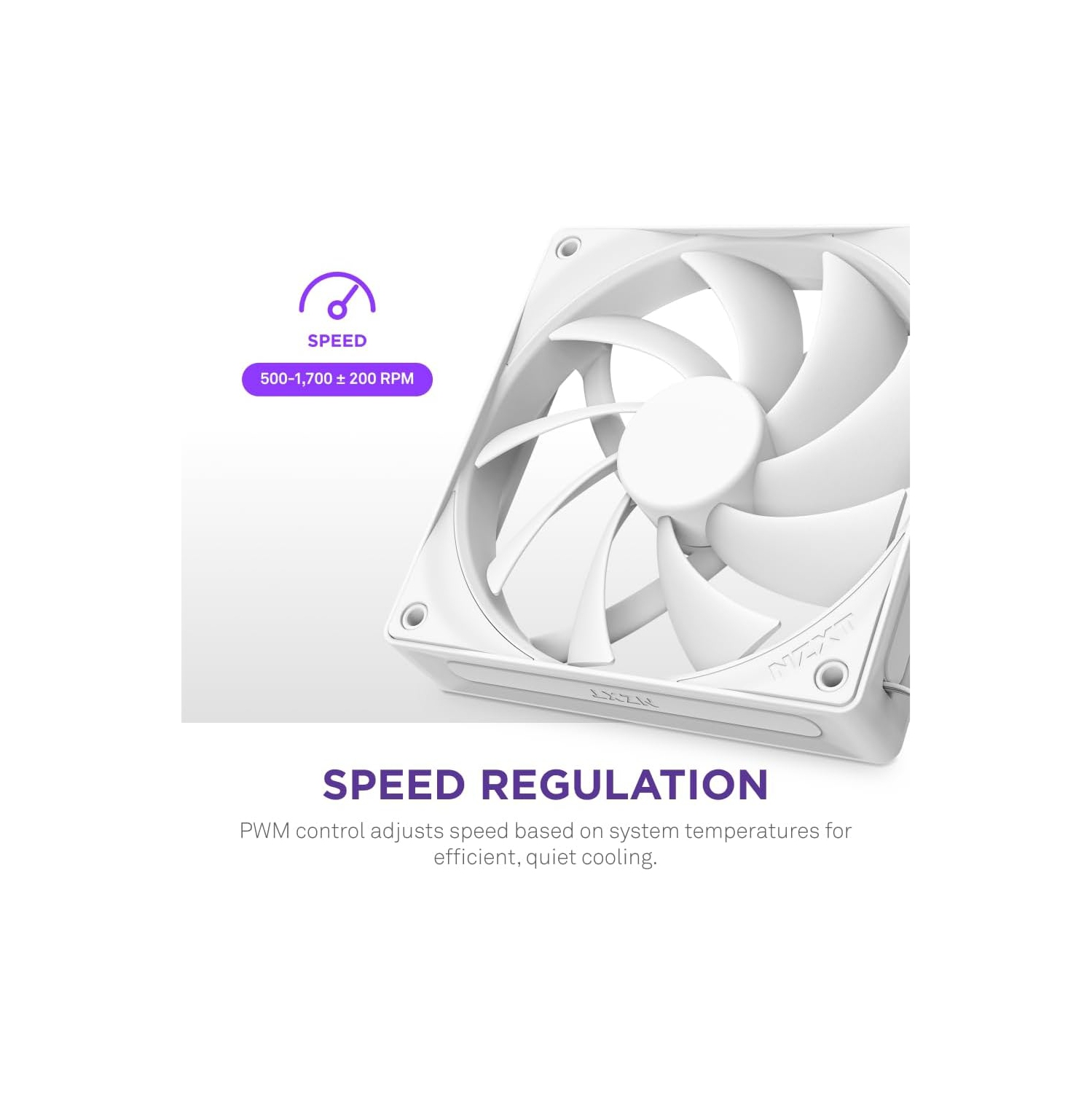 NZXT F120Q - Ventilateur de circulation d'air silencieux 120 mm - Simple - Blanc