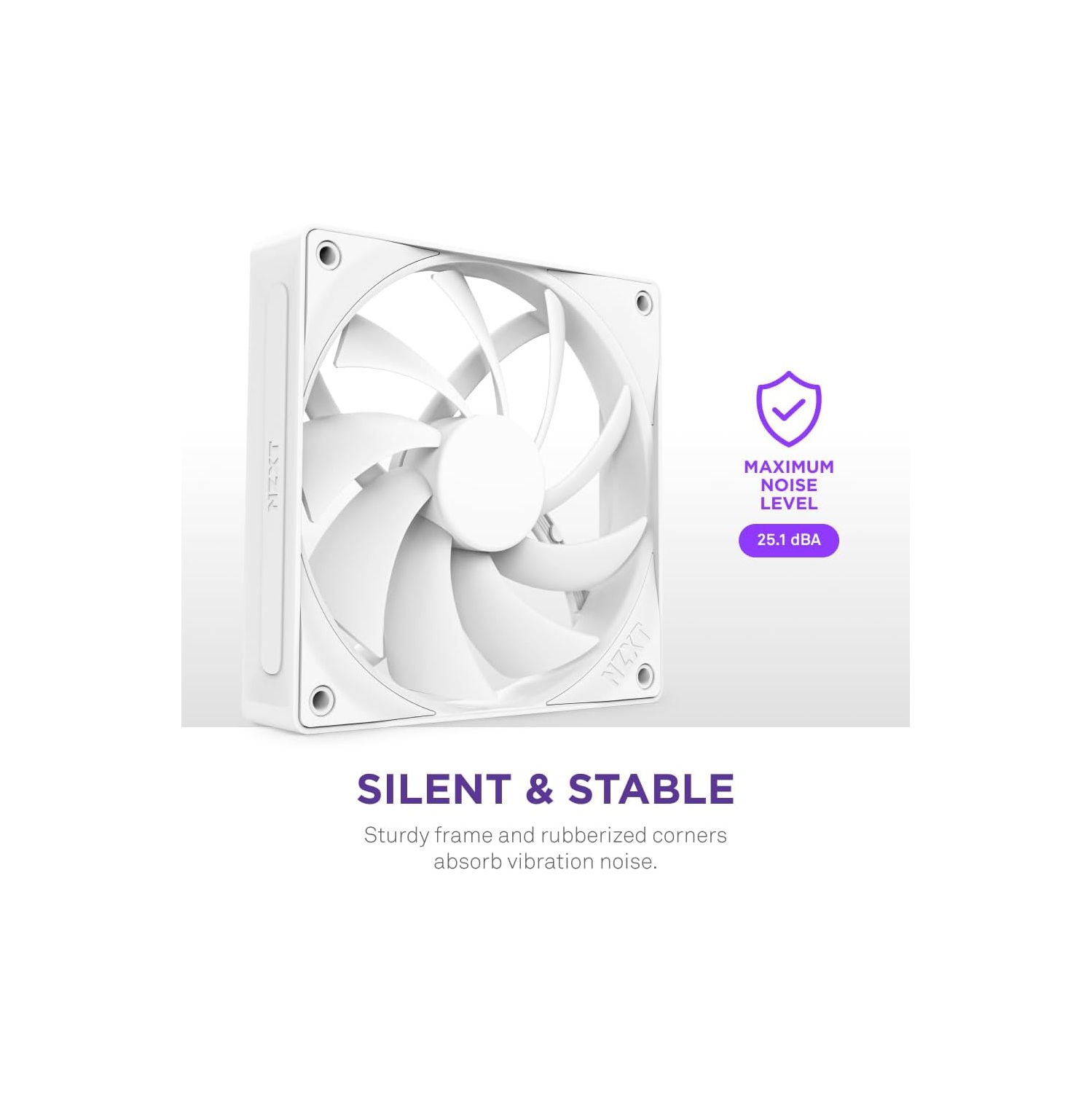 NZXT F120Q - Ventilateur de circulation d'air silencieux 120 mm - Simple - Blanc