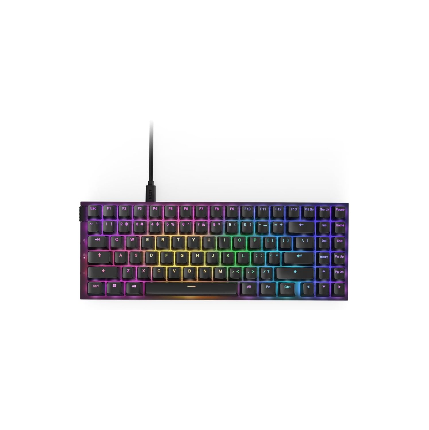 NZXT Function 2 MiniTKL - Wired Tenkeyless Optical Gaming Keyboard - 8K Polling Rate - Linear Optical Switches - Adjustable Actuation - RGB -