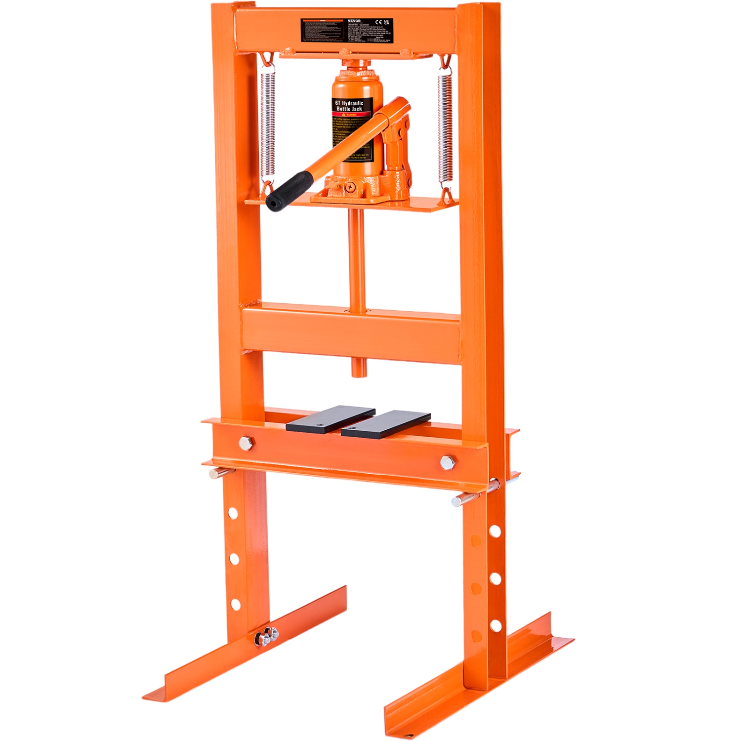 VEVOR 6 Ton Hydraulic Shop Press, H-Frame Hydraulic Garage/Shop Floor Press, Adjustable Shop Press with Press Plates, Heavy Duty Hydraulic Press for