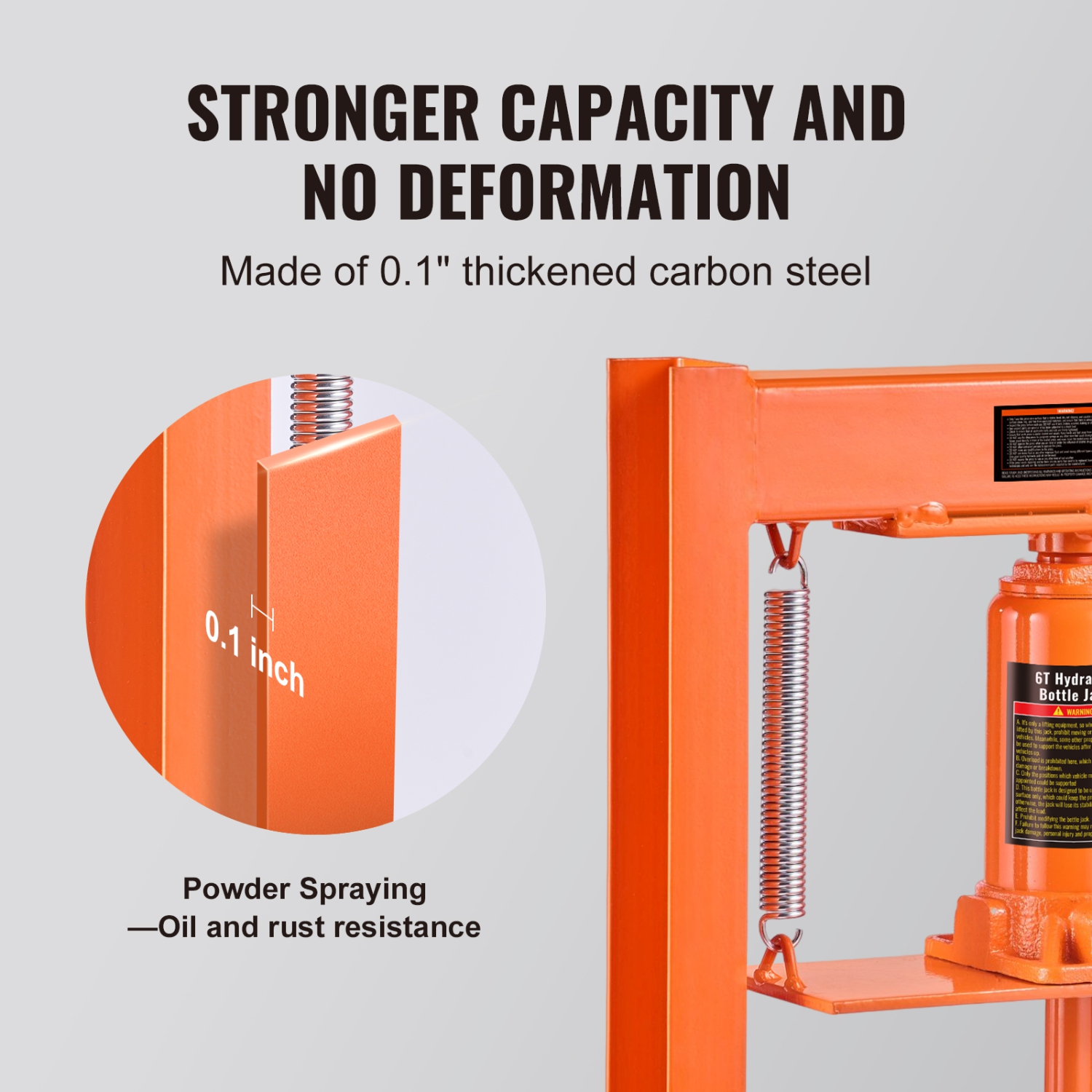 VEVOR 6 Ton Hydraulic Shop Press, H-Frame Hydraulic Garage/Shop Floor Press, Adjustable Shop Press with Press Plates, Heavy Duty Hydraulic Press for