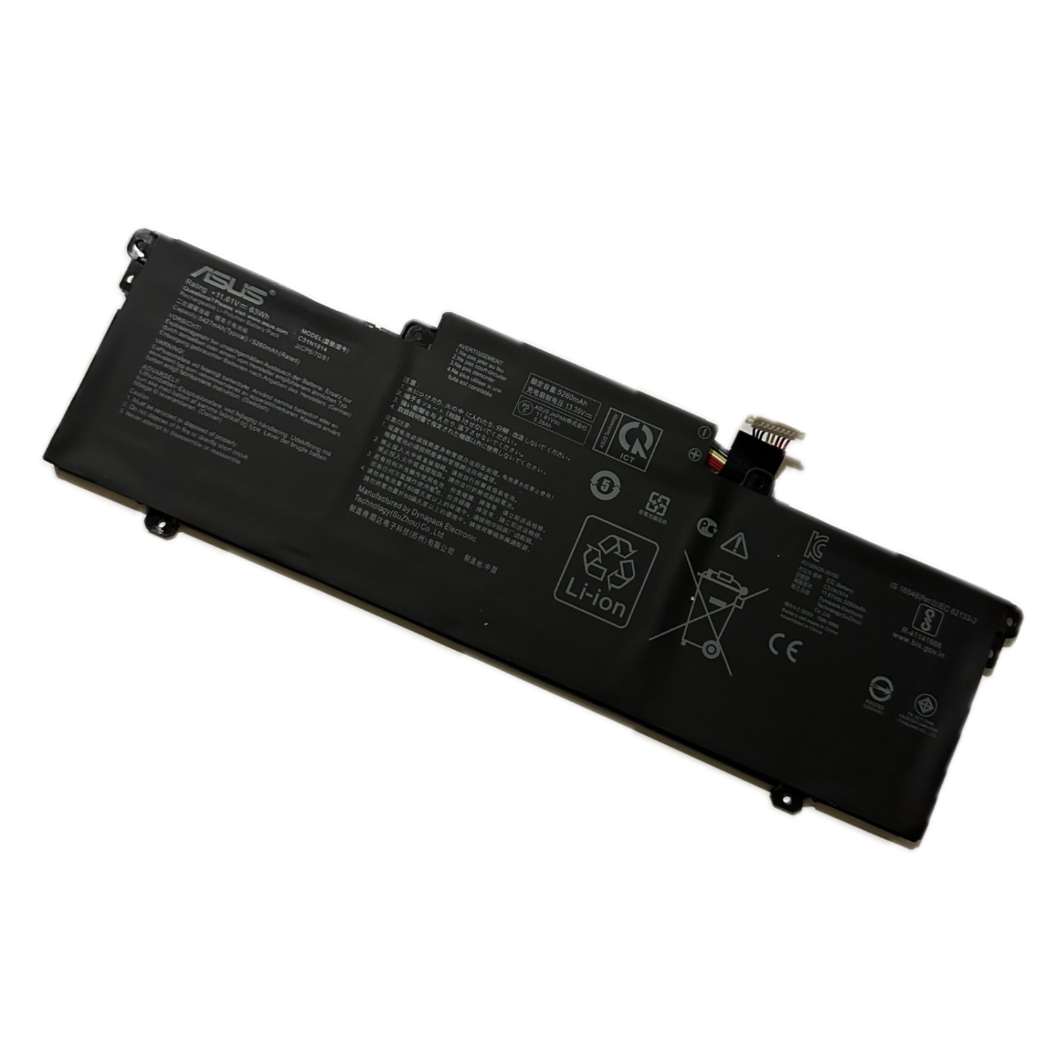 Véritable batterie ordinateur portable C31N1914 63&nbsp;Wh Compatible avec les ZenBook 13 UX425UG/ZenBook 14 Ultralight UX435EAL/ZenBook 14 UX435EA