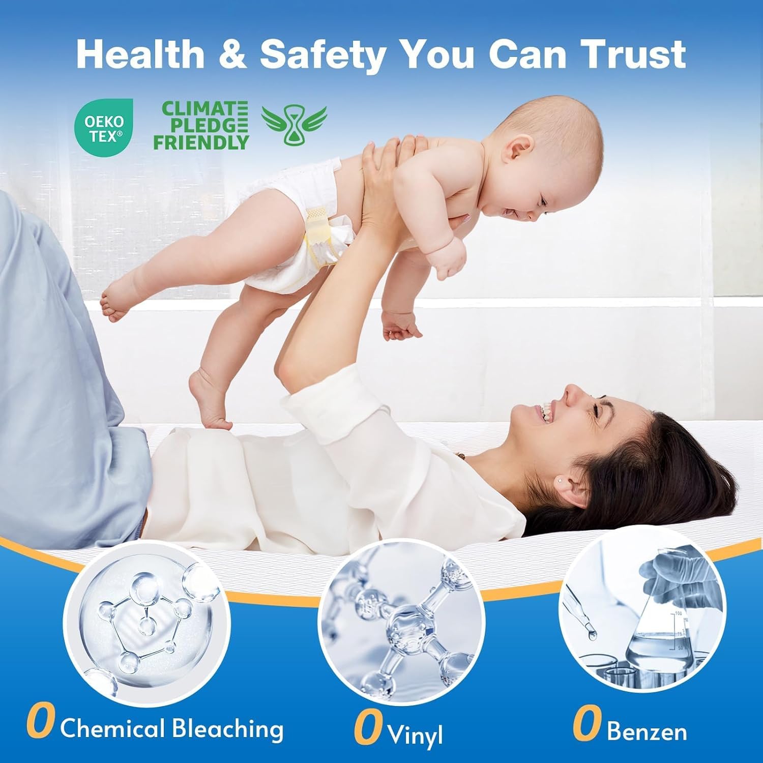 Full Mattress Protector, 100% Waterproof Mattress Cover Full Size Bed, 3D Air Fabric Cooling Full Mattress Pad Fitted 8-21" Deep Pocket, Soft