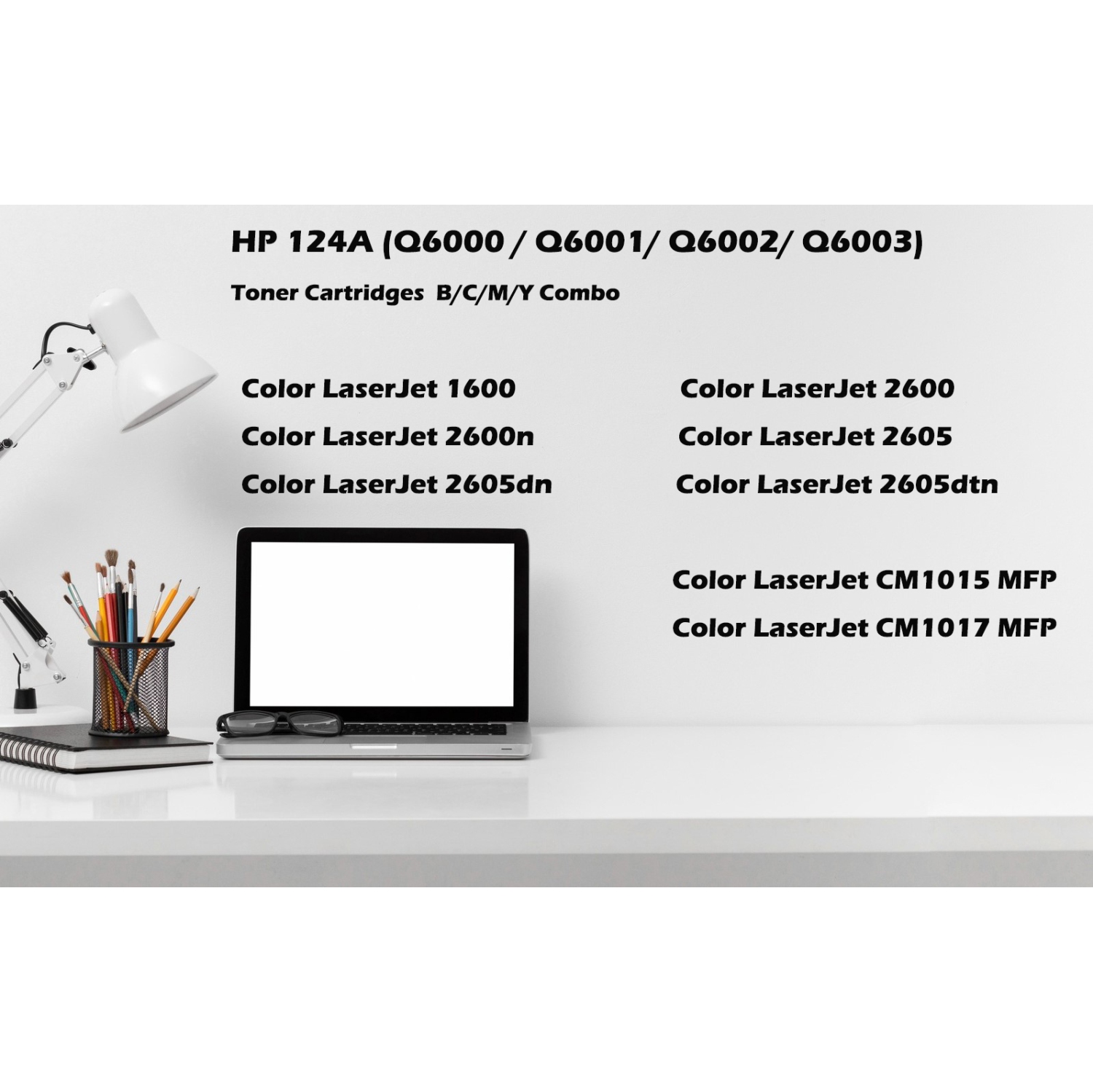 Ultra Toner® Compatible Replacement for HP 124A Toner cartridges Q6000A Black Color 1600 2600 2600n 2605dn 2605dtn CM1015 MFP CM1017 MFP Printer