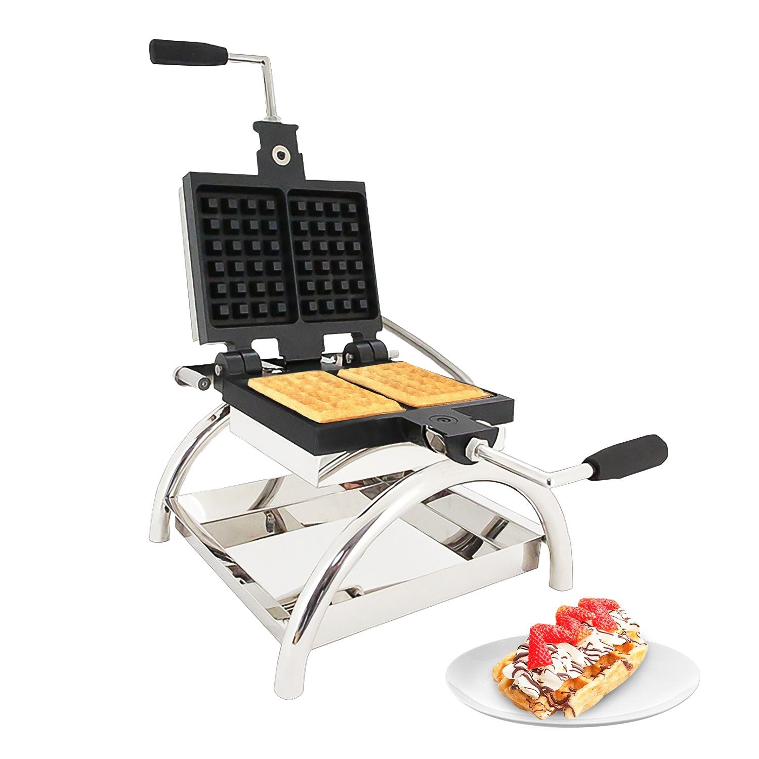 AP-31 Belgian Waffle Maker Thick | Rotating Belgian Waffle Iron | 2 Rectangular Pcs | 110V