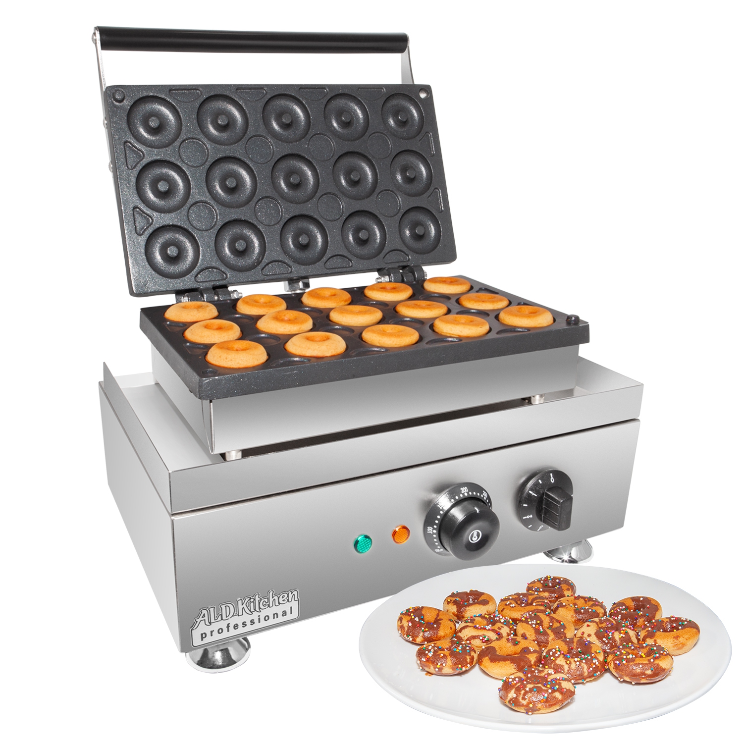 AP-537 Donut Machine | Electric Mini Donut Maker | 15 Pcs | Nonstick | 110V