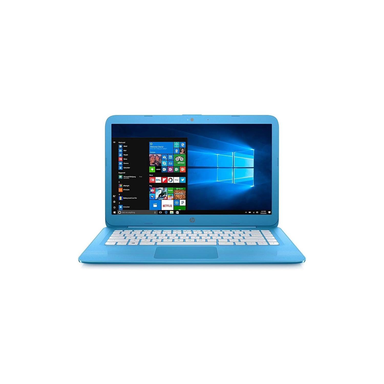 Refurbished - HP Stream 14" Laptop, Intel Celeron N4000 4GB DDR4 64GB eMMC - Aqua Blue