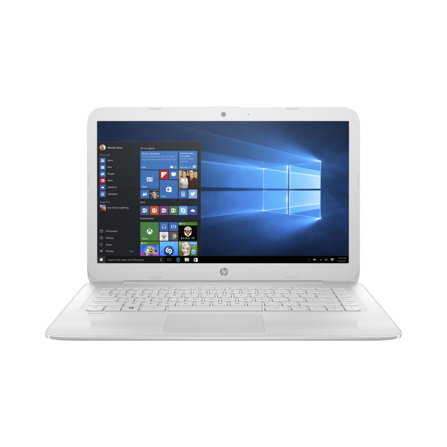 Remis à neuf - Portable 14&nbsp;po Stream de HP, Celeron N4000 4&nbsp;Go d'Intel, 64&nbsp;Go eMMC DDR4 - Blanc