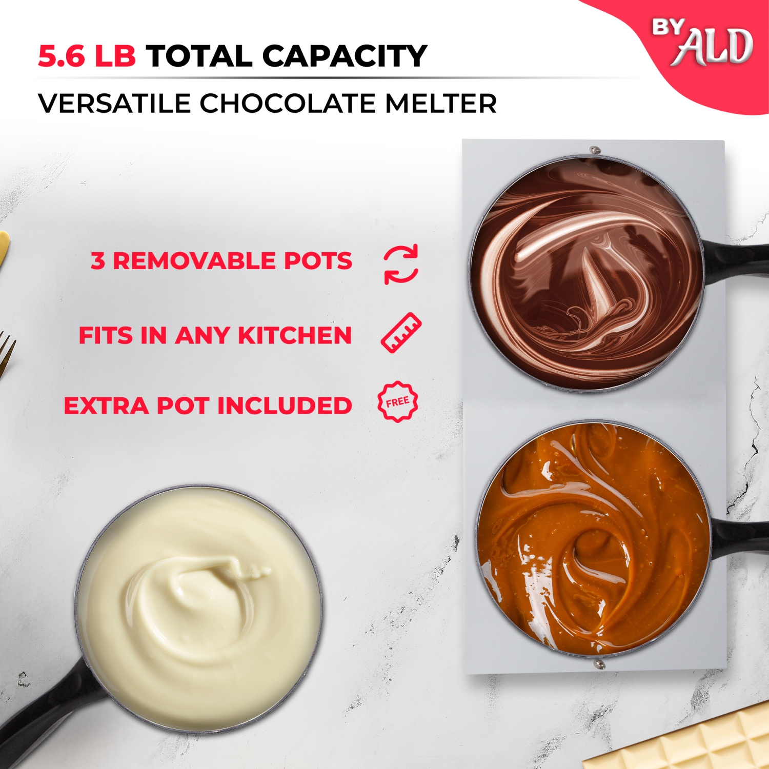 GR-D20048 Chocolate Melting Machine | Professional Tempering Pot | Electric Fondue | 110V