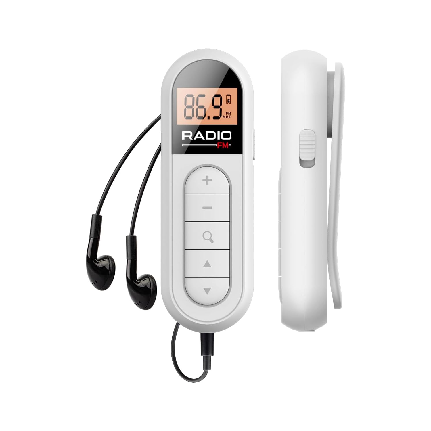 FM Radio, Rechargeable Portable Transistor Radio, Best Reception, Digital Tuning LCD with Backlight, Stereo, Running, Hiking Belt Clip