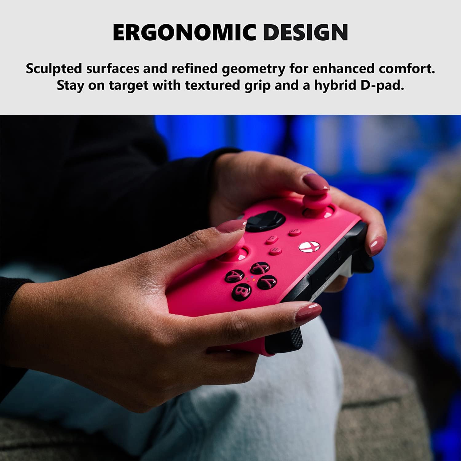 Manette de jeu sans fil Xbox boîte ouverte – Rose foncé – Xbox Series X|S, Xbox One, PC Windows, Android et iOS