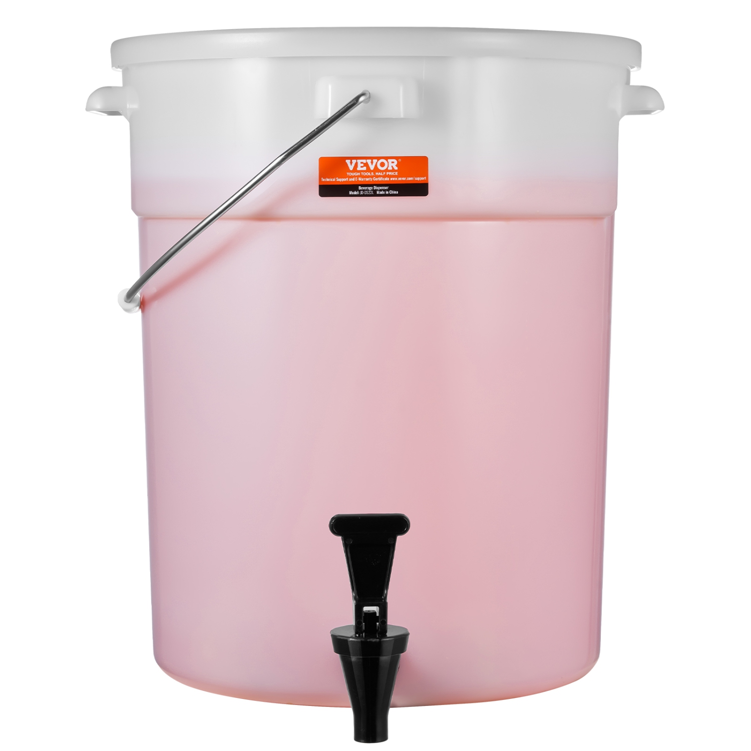 VEVOR 5 Gallon Beverage Dispenser, Drink Dispensers for Parties, Plastic Juice Dispenser with Spigot and Lid, Iced Tea Lemonade Juice Water