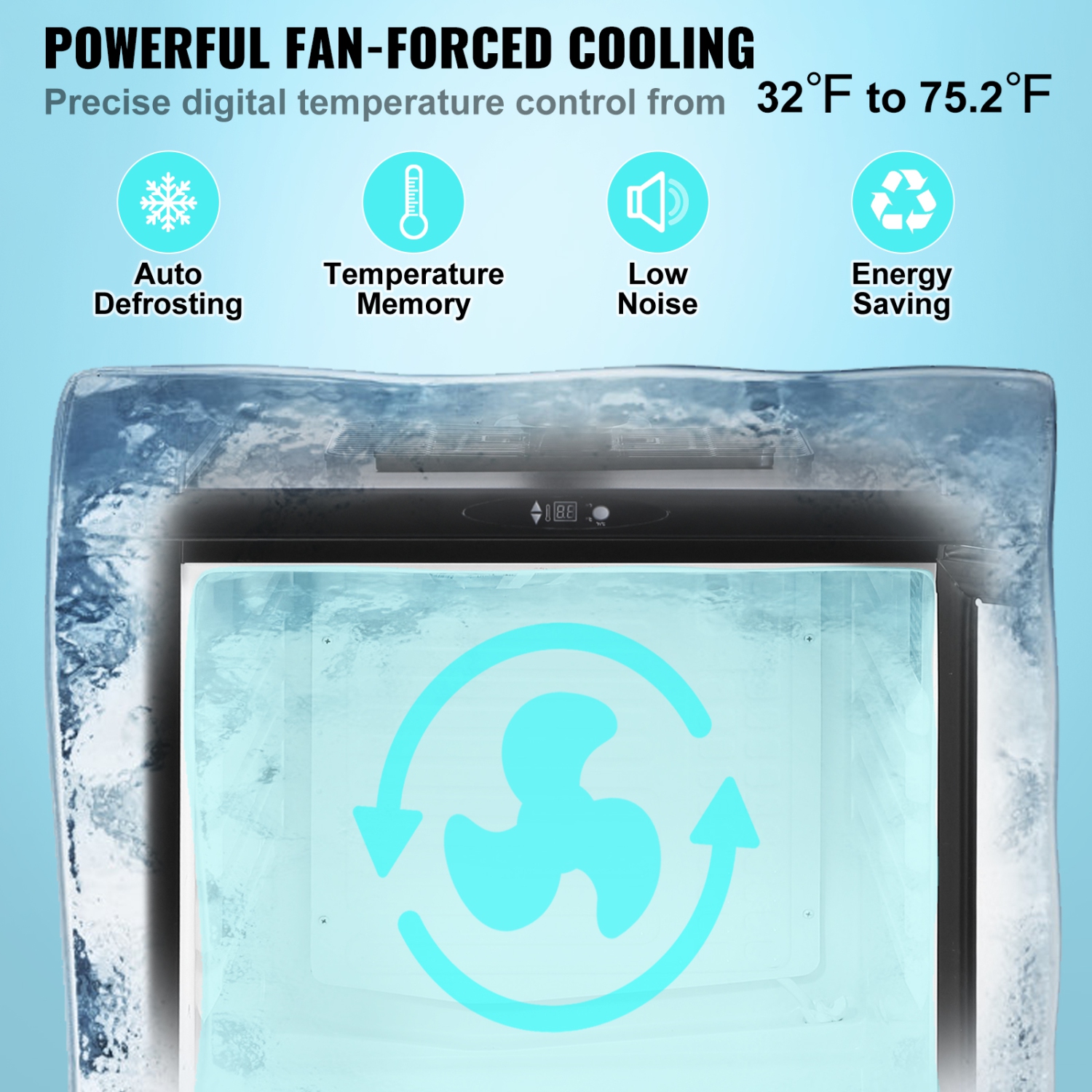 VEVOR Beer Kegerator, Single Tap Draft, Full Size Keg Refrigerator With CO2 Cylinder, Drip Tray & Rail, 32°F- 75.2°F Temperature Control, Holds 1/6,