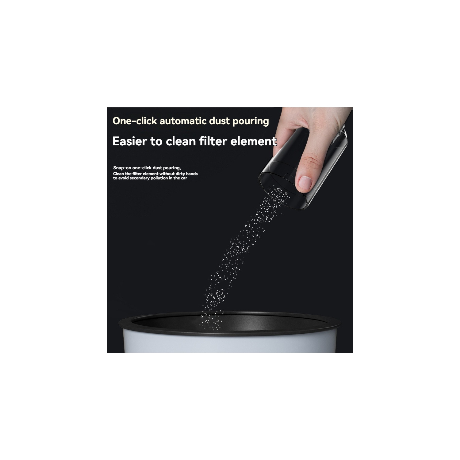 Portable wireless car vacuum cleaner, high power, strong suction, handheld vacuum cleaner, automotive supplies - gold gray