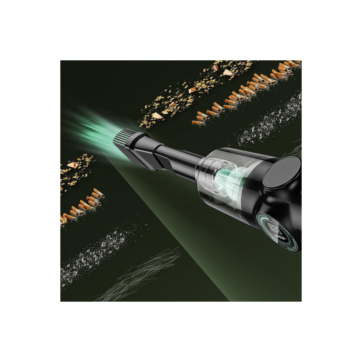 Vacuum cleaner wireless portable dust collector car household large suction handheld mini power display - green