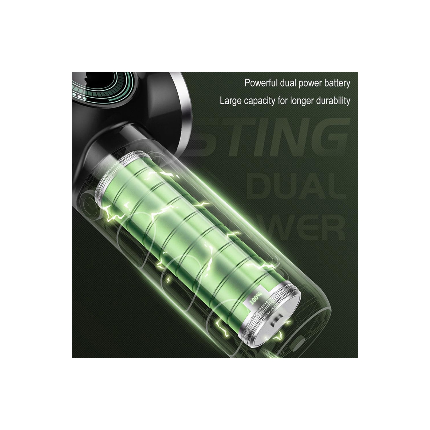 Vacuum cleaner wireless portable dust collector car household large suction handheld mini power display - green