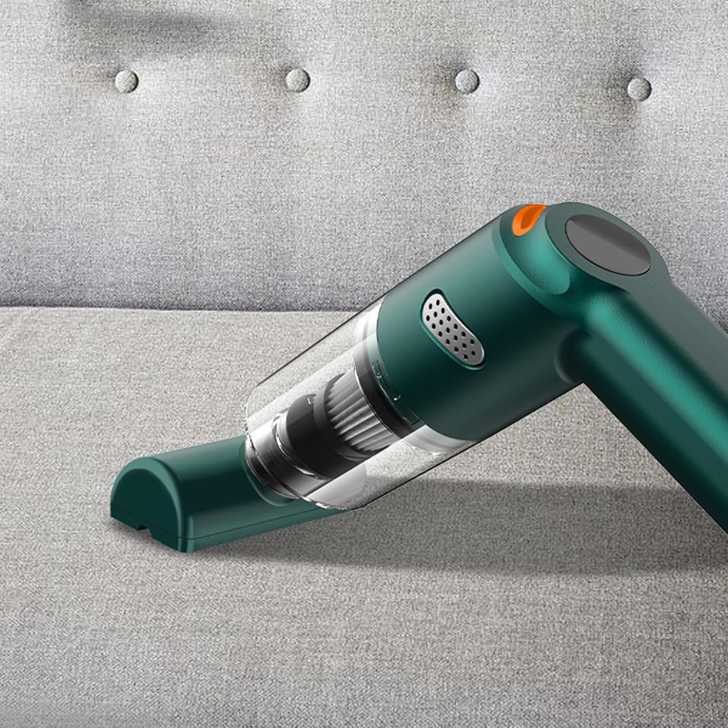 Car vacuum cleaner car wireless charging car home handheld small car mini high power suction——Green