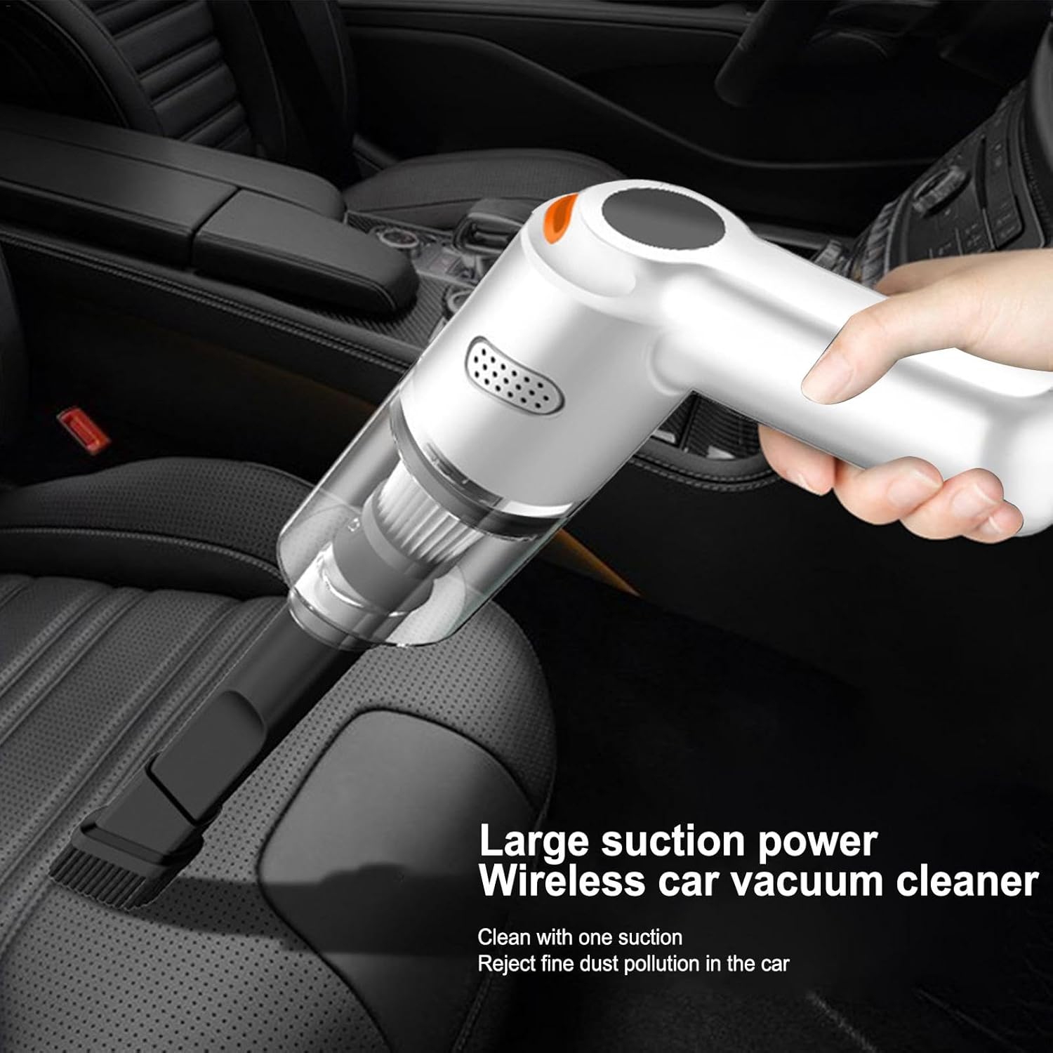 Aspirateur pour l'auto Chargement sans fil Voiture Maison portative Petite voiture Mini aspiration haute puissance — Blanc