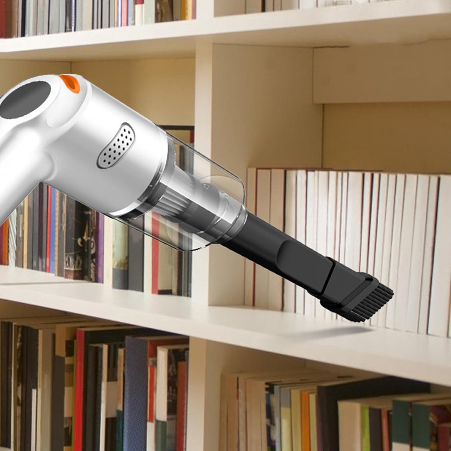 Aspirateur pour l'auto Chargement sans fil Voiture Maison portative Petite voiture Mini aspiration haute puissance — Blanc