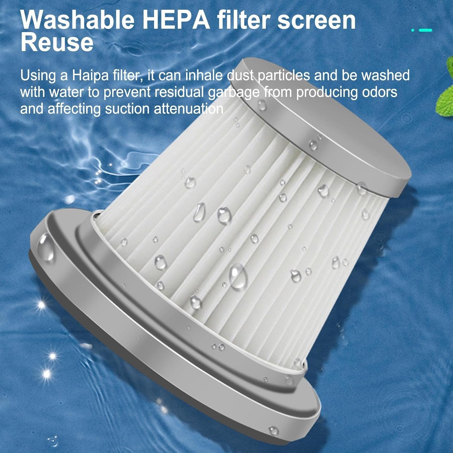 Aspirateur pour l'auto Chargement sans fil Voiture Maison portative Petite voiture Mini aspiration haute puissance — Blanc