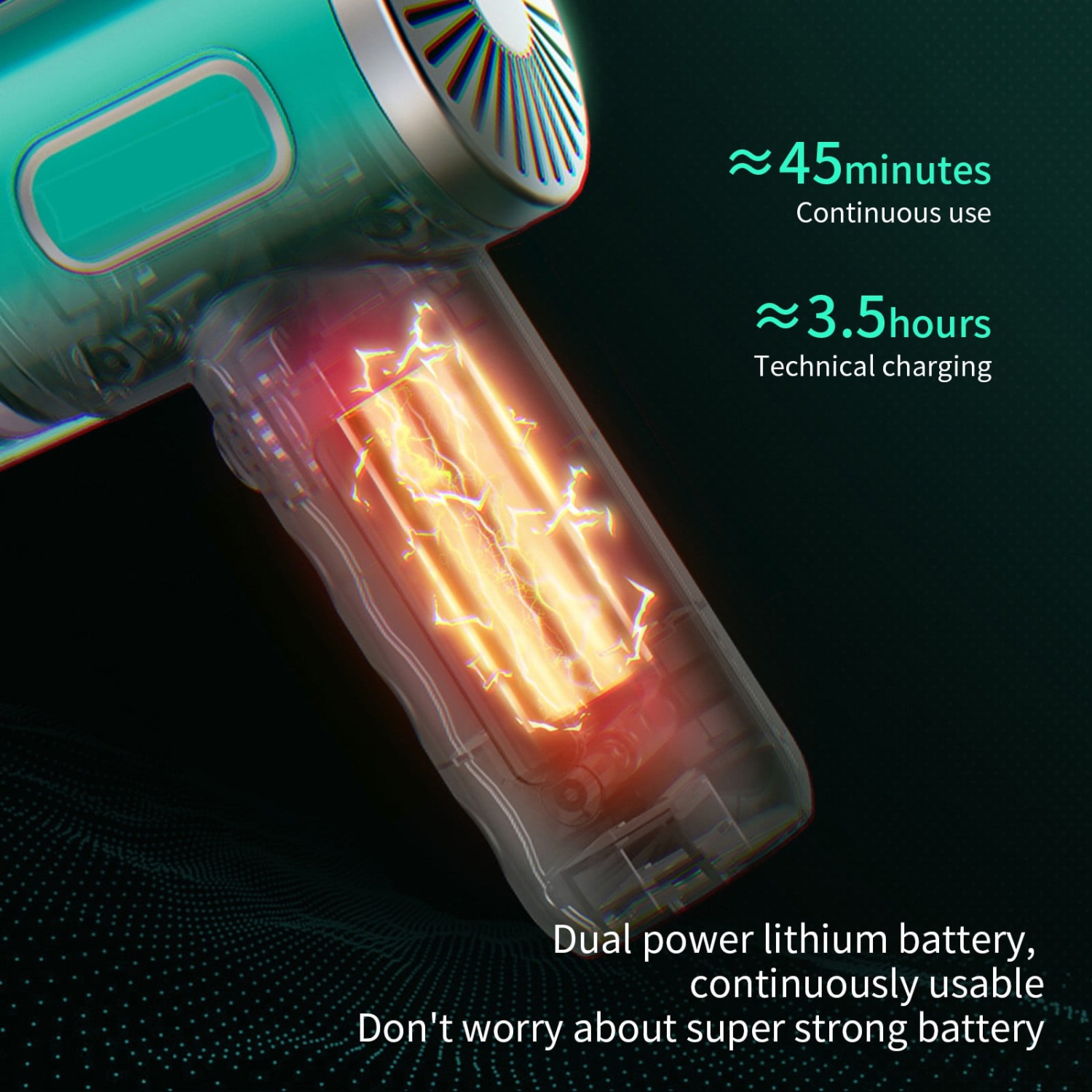 Household Car Vacuum Cleaner Wireless Portable Powerful Suction Handheld Dust Collector Small Mini Dust Blower - Green