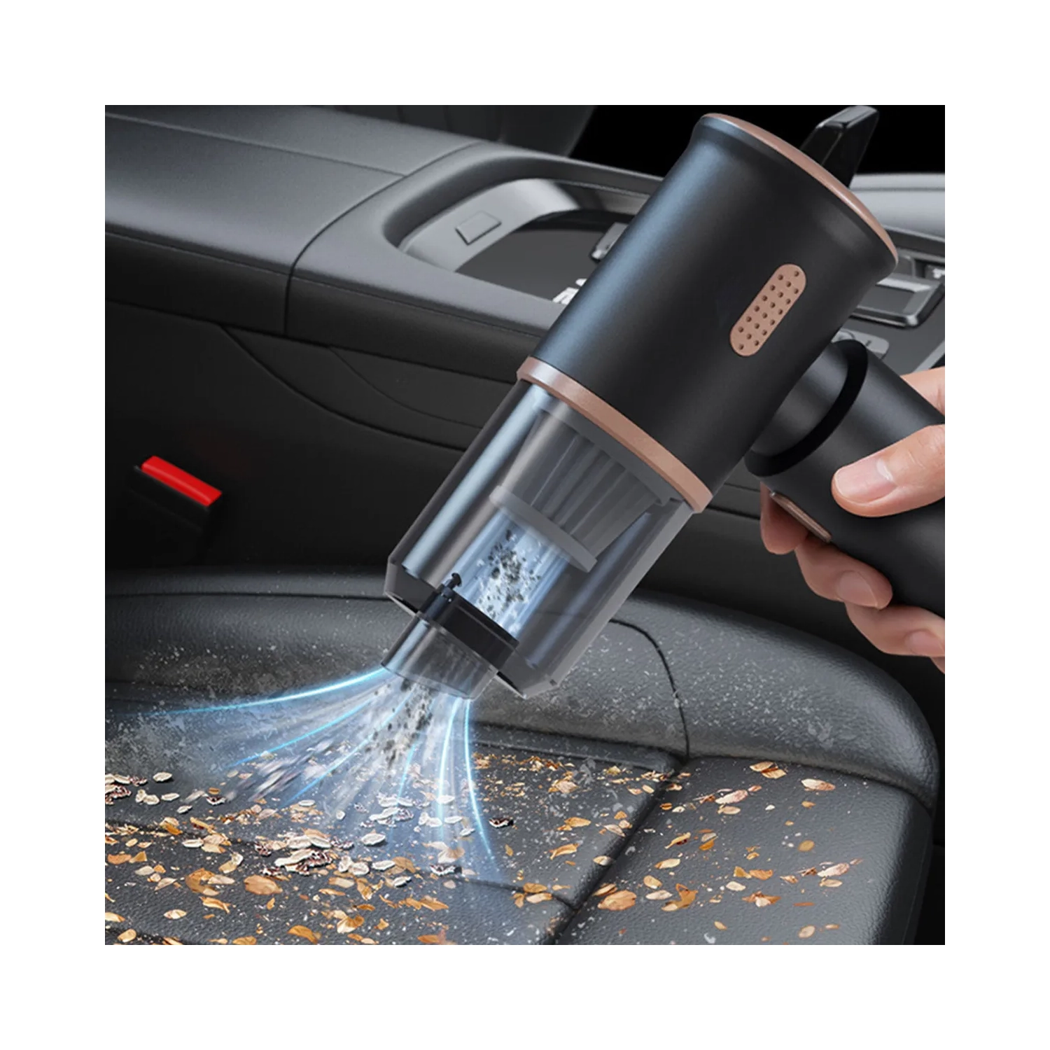 Blowing and suction integrated car vacuum cleaner, home and car dual-purpose mini dust collector, strong suction power, wireless handheld portable