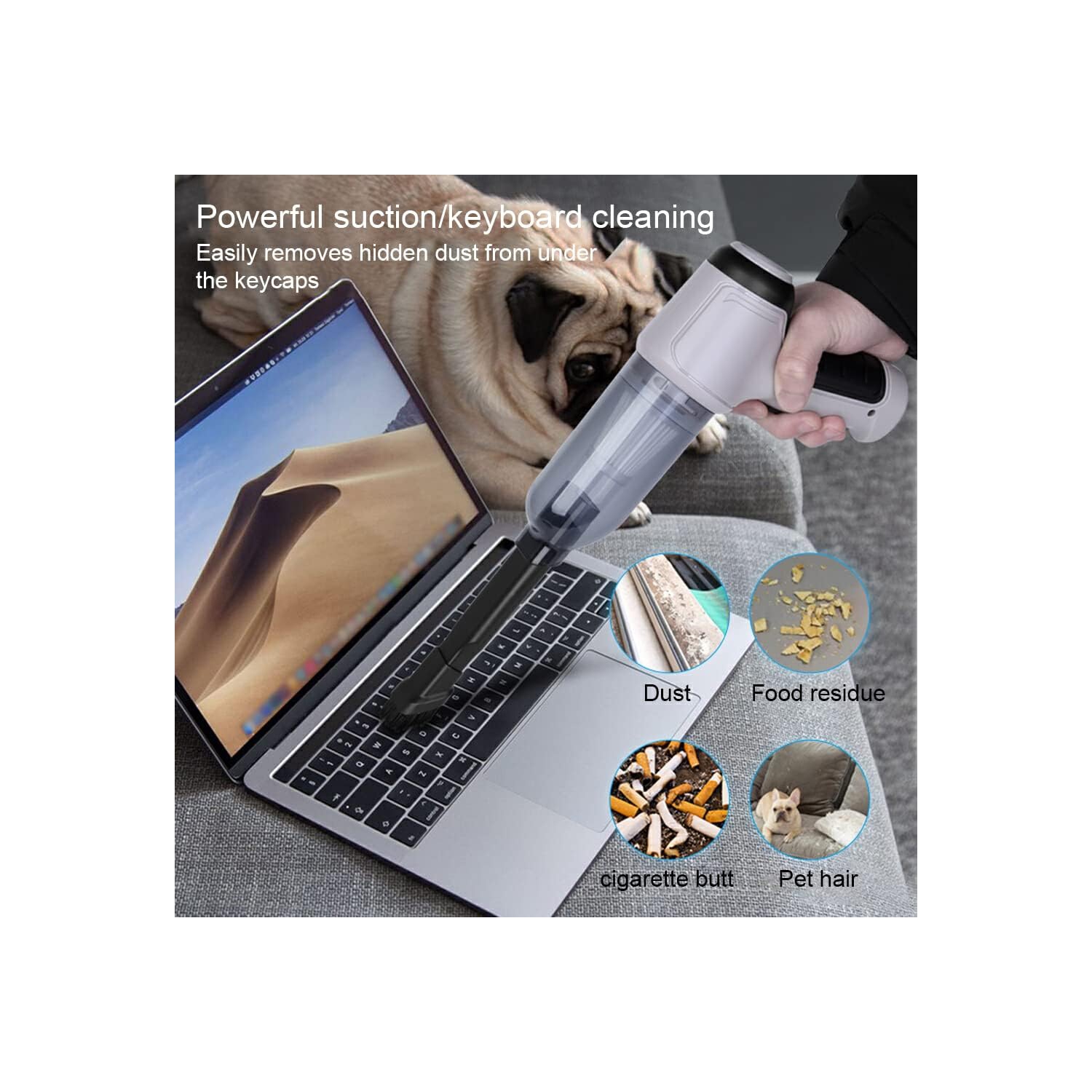 Car Vacuum Cleaner Cordless Wiper Duster ABS Handle Durable Household Accessories Cleaner - Green