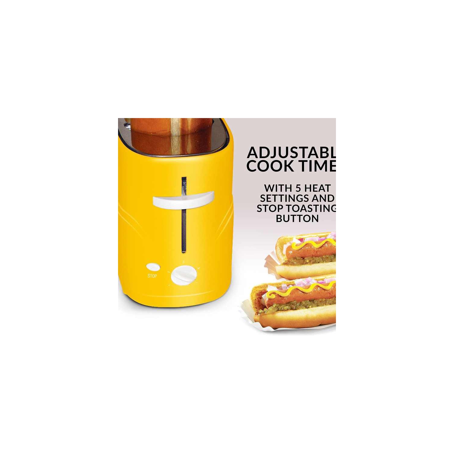 2-in-1 Hot Dog and Sandwich Toaster - Cool Touch Handle, Reusable Basket, Extra Wide Grill Slots, Easy Cleaning