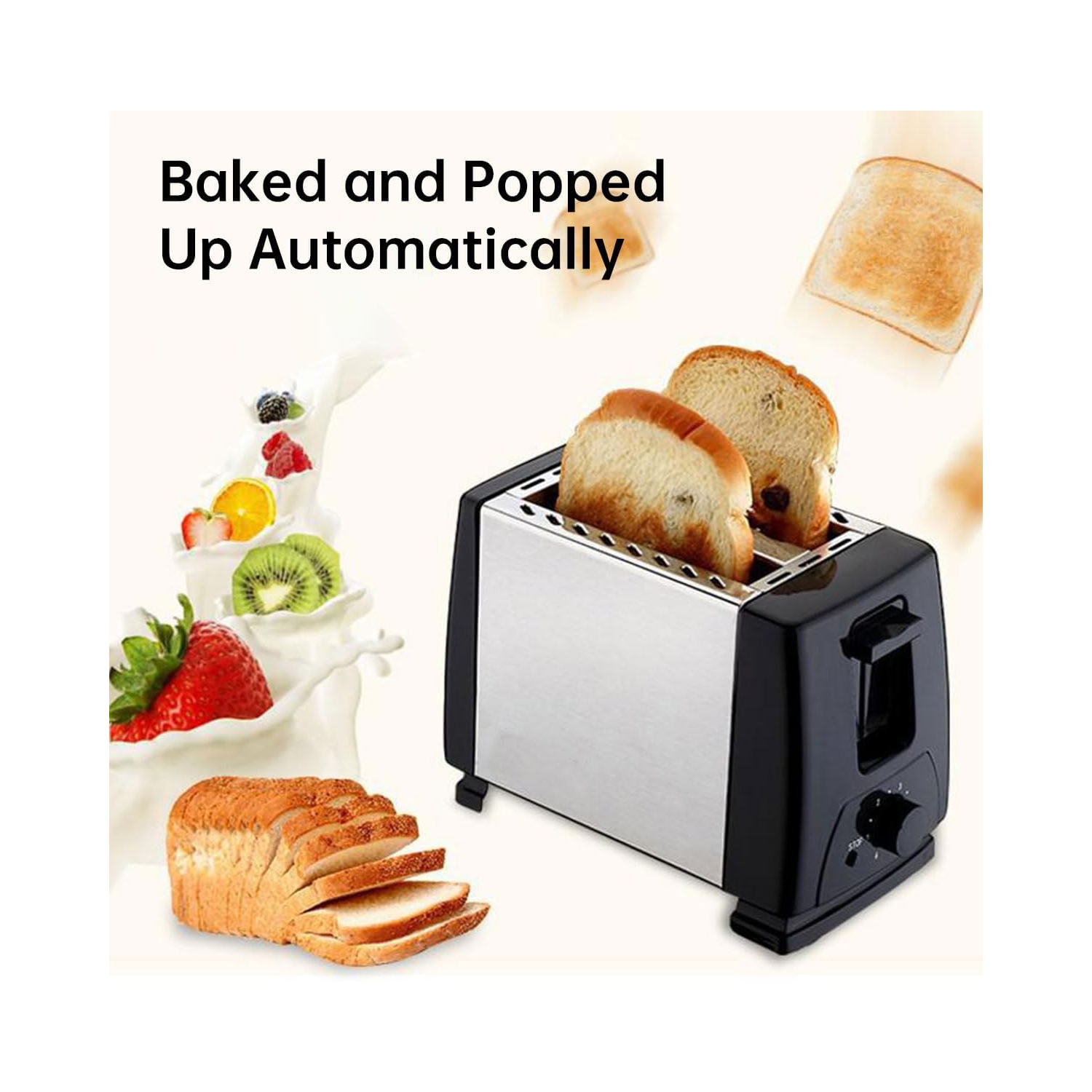 Classic Toaster with Dual Slots – Light to Crispy Settings, Heat-Resistant Design – Perfect for Apartments, Offices & Travel