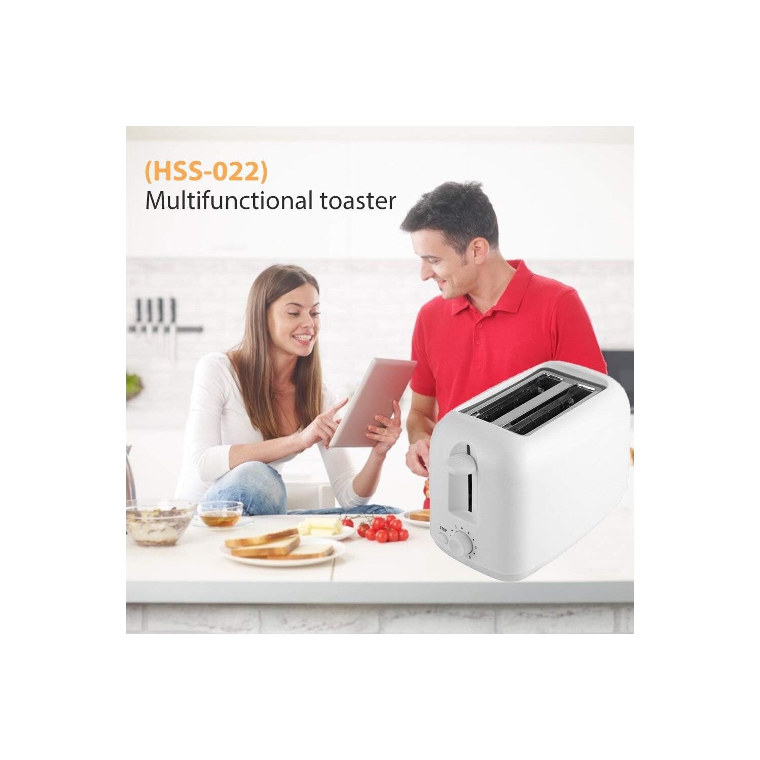 2-Slice Toaster with Adjustable Browning Control – Dual Slots, Cancel Function & Non-Slip Feet – Compact for Dorms, RVs & Small Kitchens