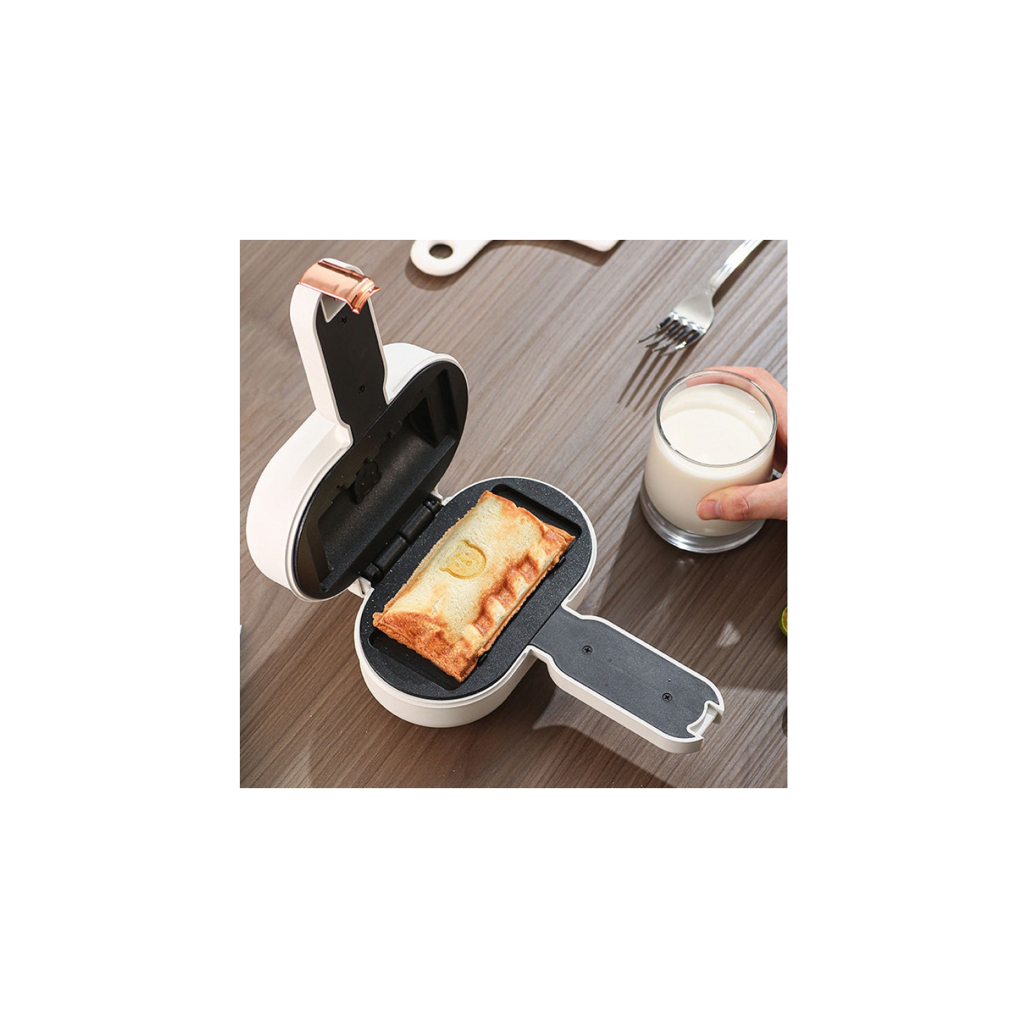 Presse à sandwich électrique compacte portative - Gage rapidement des hot-dogs, des burritos et des rôtis - Surface antiadhésive facile à nettoyer