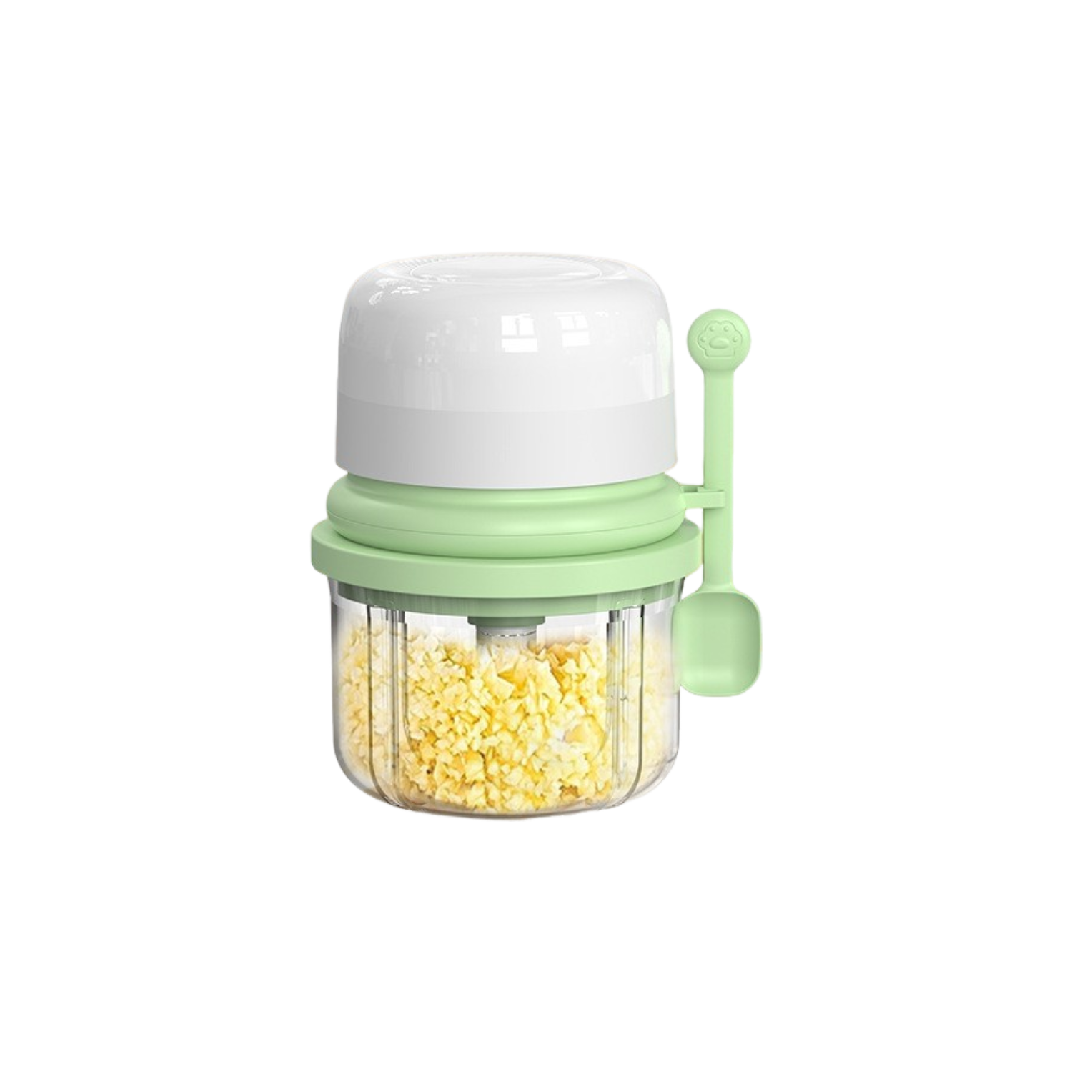 Mini coupe-ail électrique - Aliments supplémentaires pour la maison, 6 lames en acier inoxydable, verre épais antidérapant à haute dureté, facile à