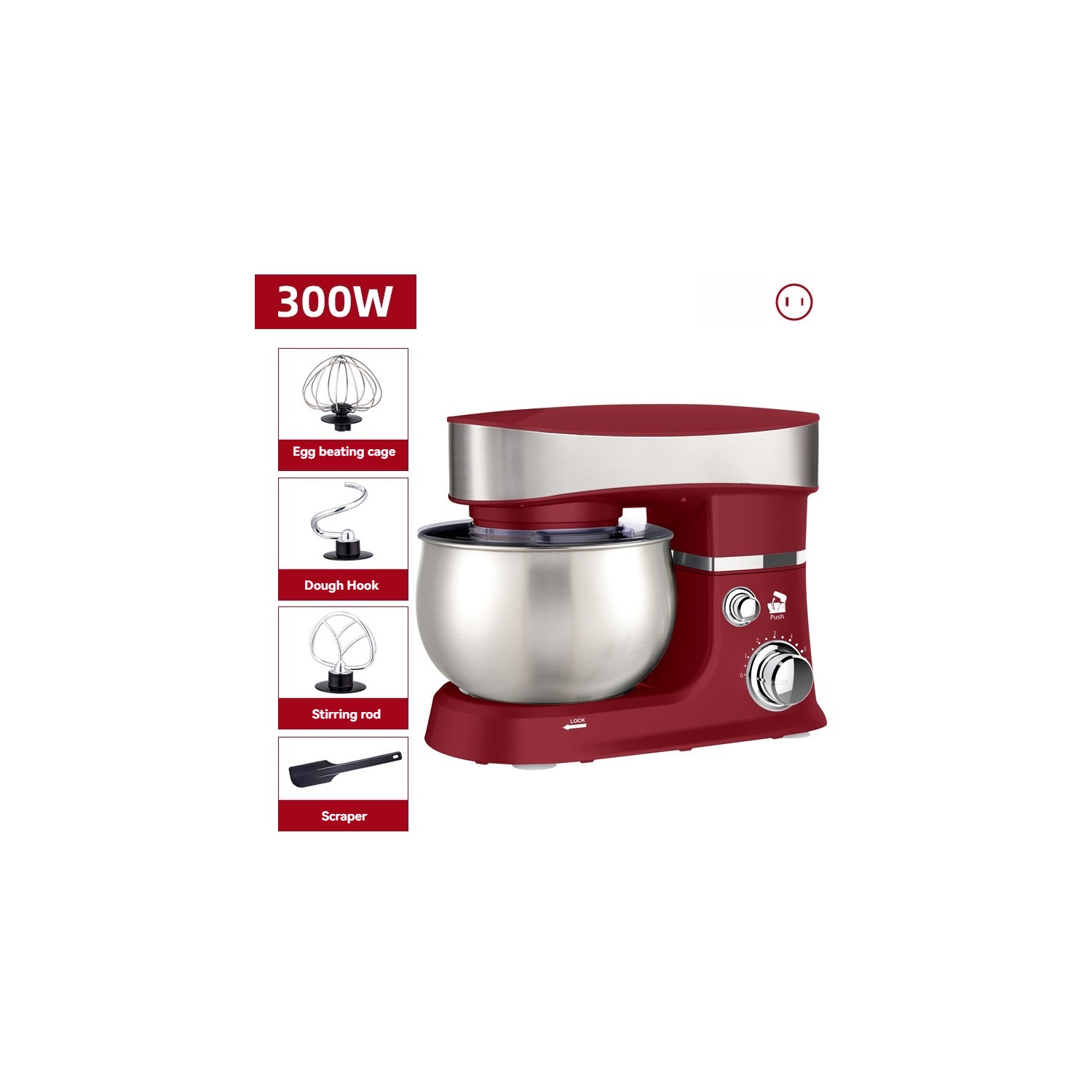 3L small fully automatic table mixer, large capacity, multi-purpose, 360-degree vertical stirring, head up power off protection, suitable for