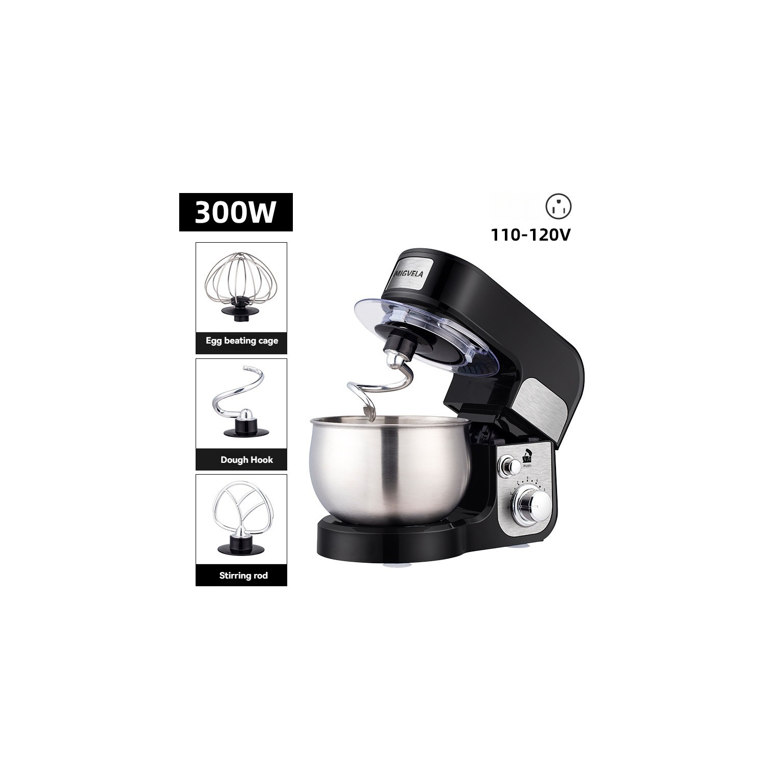 3L small fully automatic table mixer, large capacity, multi-purpose, 360-degree vertical stirring, head up power off protection, suitable for