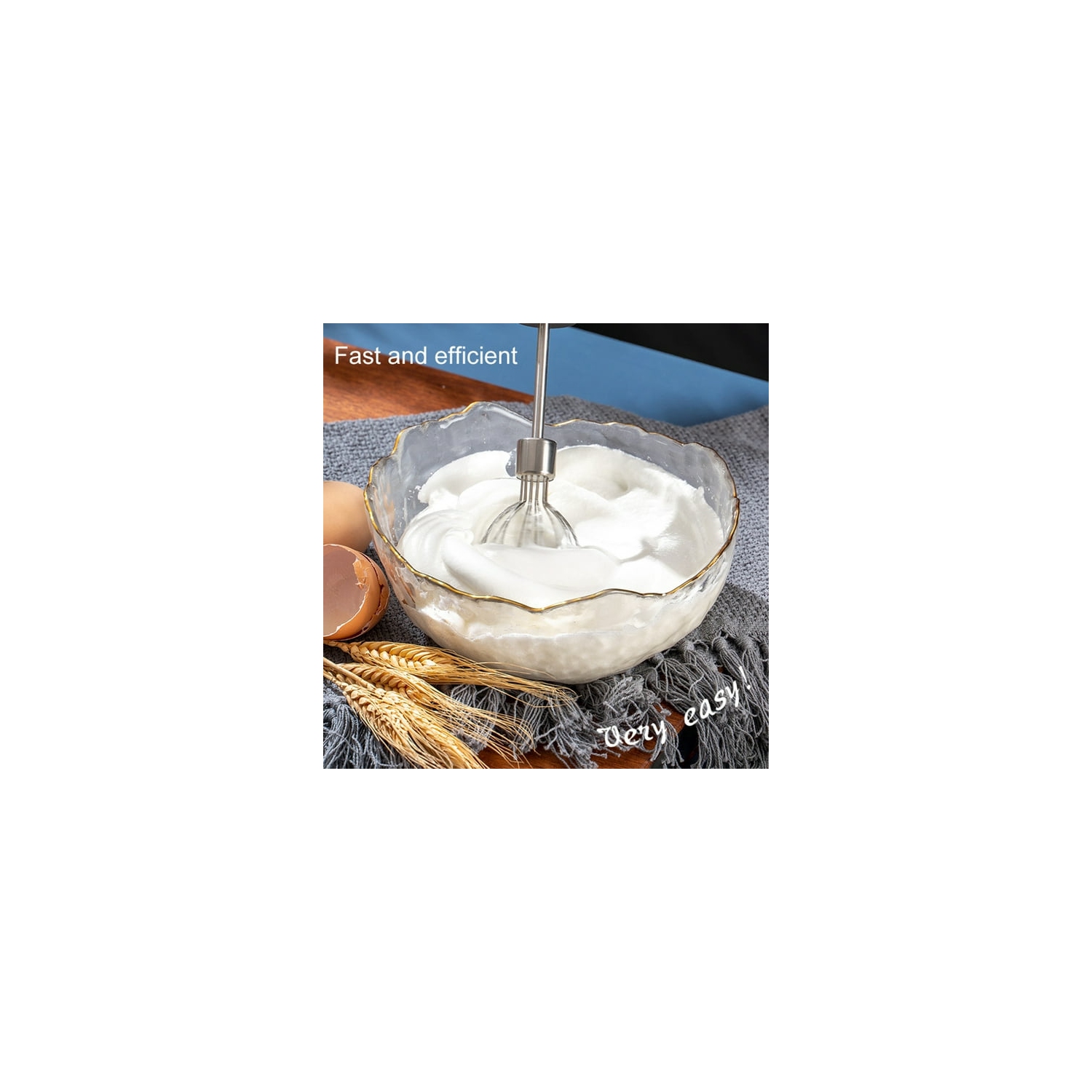 Pink Electric Mini Blender - USB rechargeable, cordless blender for cakes, butter and salads, 3 speeds, 2000 mAh battery, long battery life