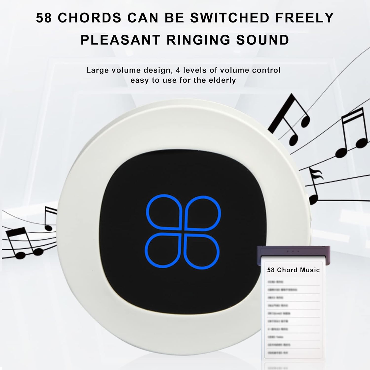 Self-produced wired doorbell digital electronic remote control call doorbell - white