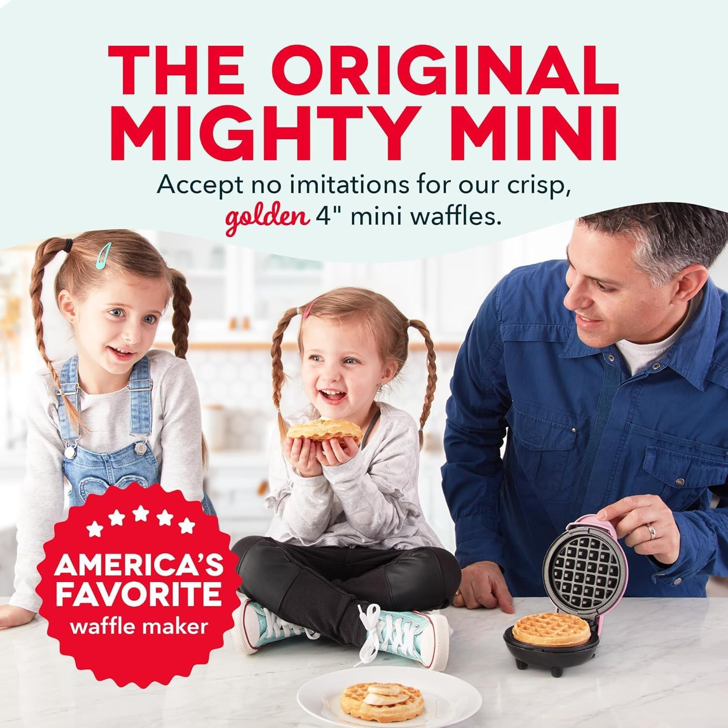 Mini waffle maker – multifunctional, fast heating, versatile cooking functions, non-stick surface, easy to clean, ideal for the family