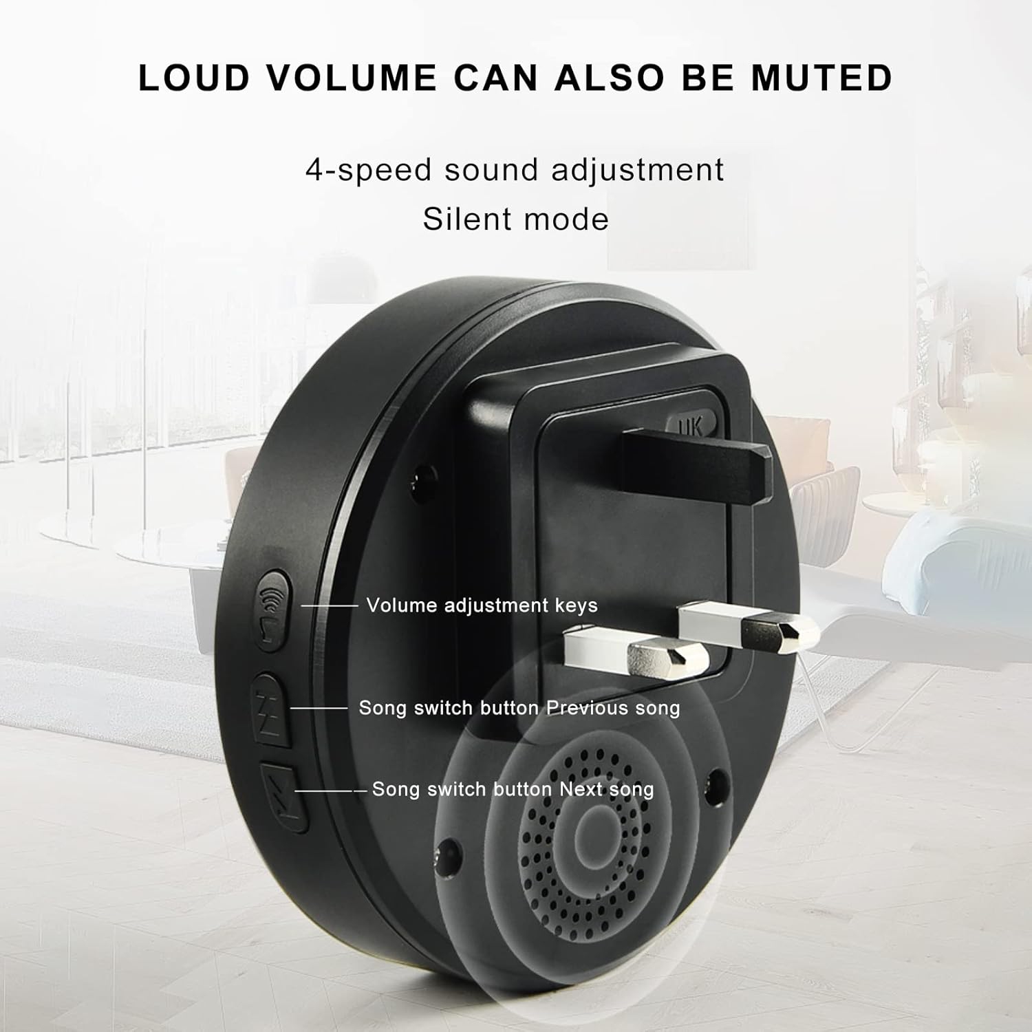 Self-produced wired doorbell Digital electronic remote control call doorbell—— Black