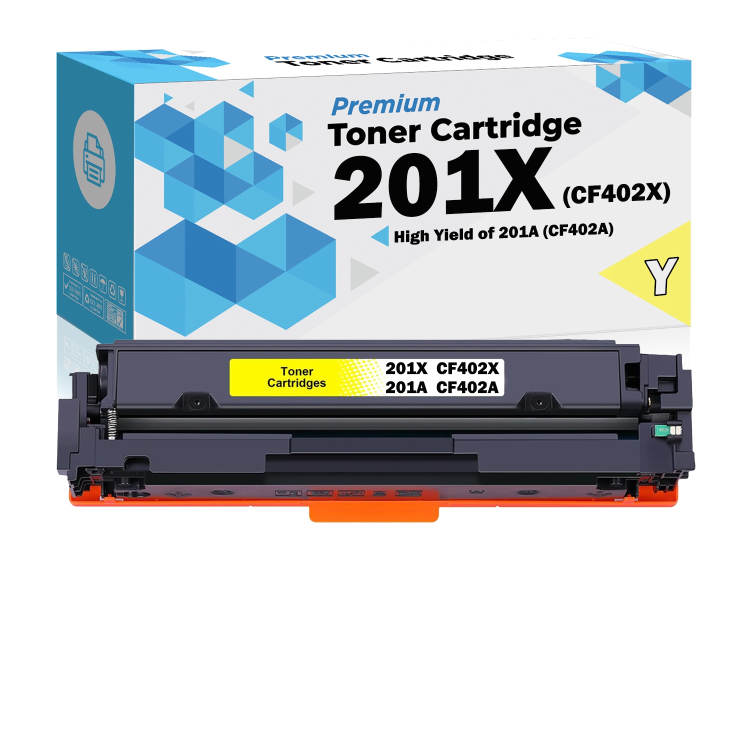 Ultra Toner® Compatible Replacement for HP 201X CF402X / HP 201A CF402A Yellow Toner Cartridge for HP Color Laserjet Pro M252 M252dw M252n M277 M277n