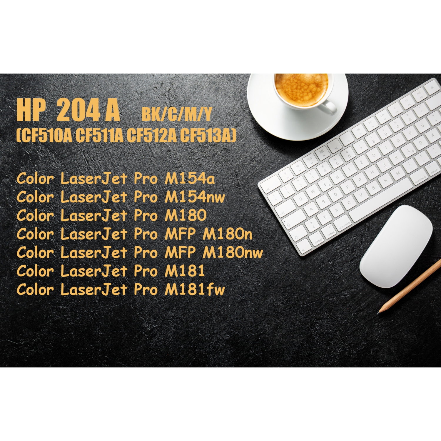 Ultra Toner® Compatible HP 204A Toner Cartridge CF510A CF511A CF512A CF513A BK/C/M/Y for Color Laserjet Pro M154a M154nw M180 M181 M181fw MFP M180n