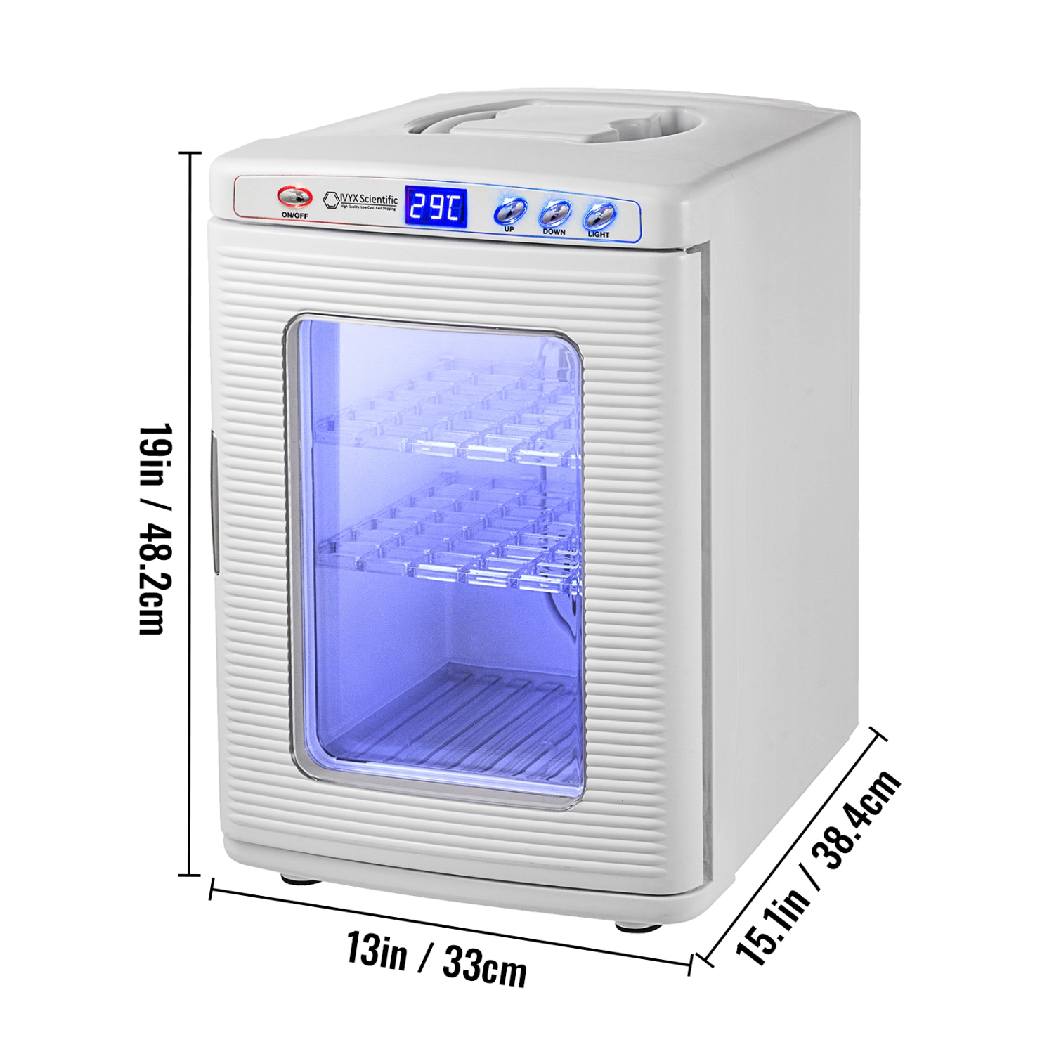 VEVOR 25L Reptile Incubator, Scientific Lab Incubator, Cooling and Heating 5 °C to 42 °C Automatic Incubator, 12V/110V White Reptile Egg Breeding