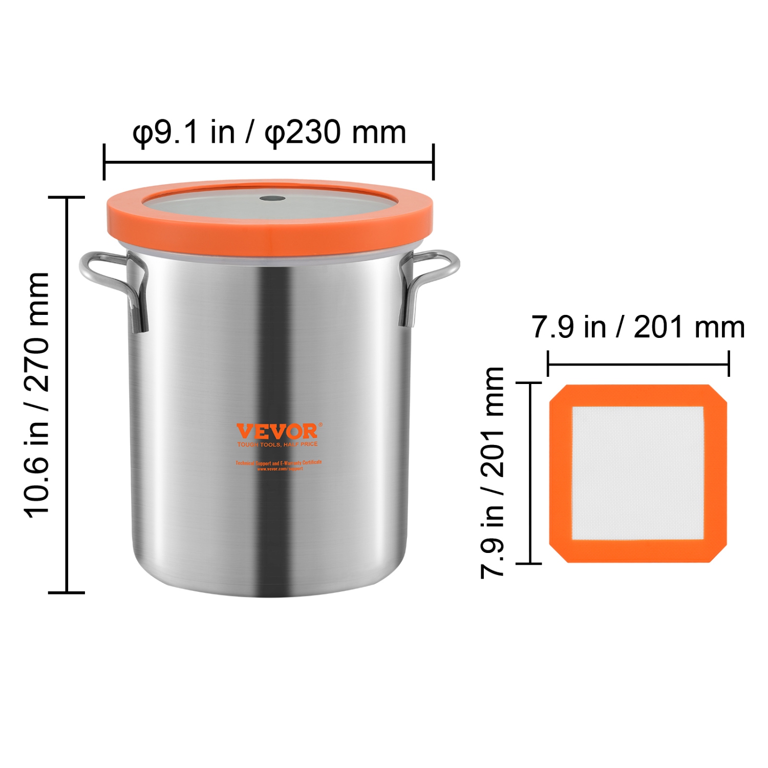 Chambre à vide VEVOR de 3 gallons, couvercle en verre trempé amélioré Chambre de dégazage sous vide, 304 chambre en acier inoxydable, pour stabiliser