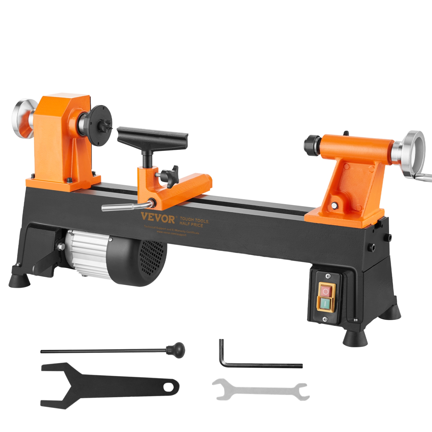 VEVOR 10x18 inchesTabletop Wood Lathe, Dimensions, Motor Strength 0.5 HP 370W, Offers Wood Crafting with 5 Adjustable Speeds ranging from 780 to 3840