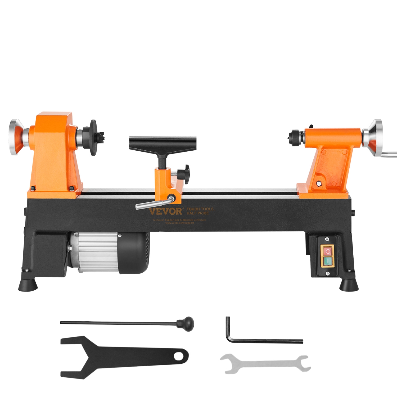 VEVOR 10x18 inchesTabletop Wood Lathe, Dimensions, Motor Strength 0.5 HP 370W, Offers Wood Crafting with 5 Adjustable Speeds ranging from 780 to 3840