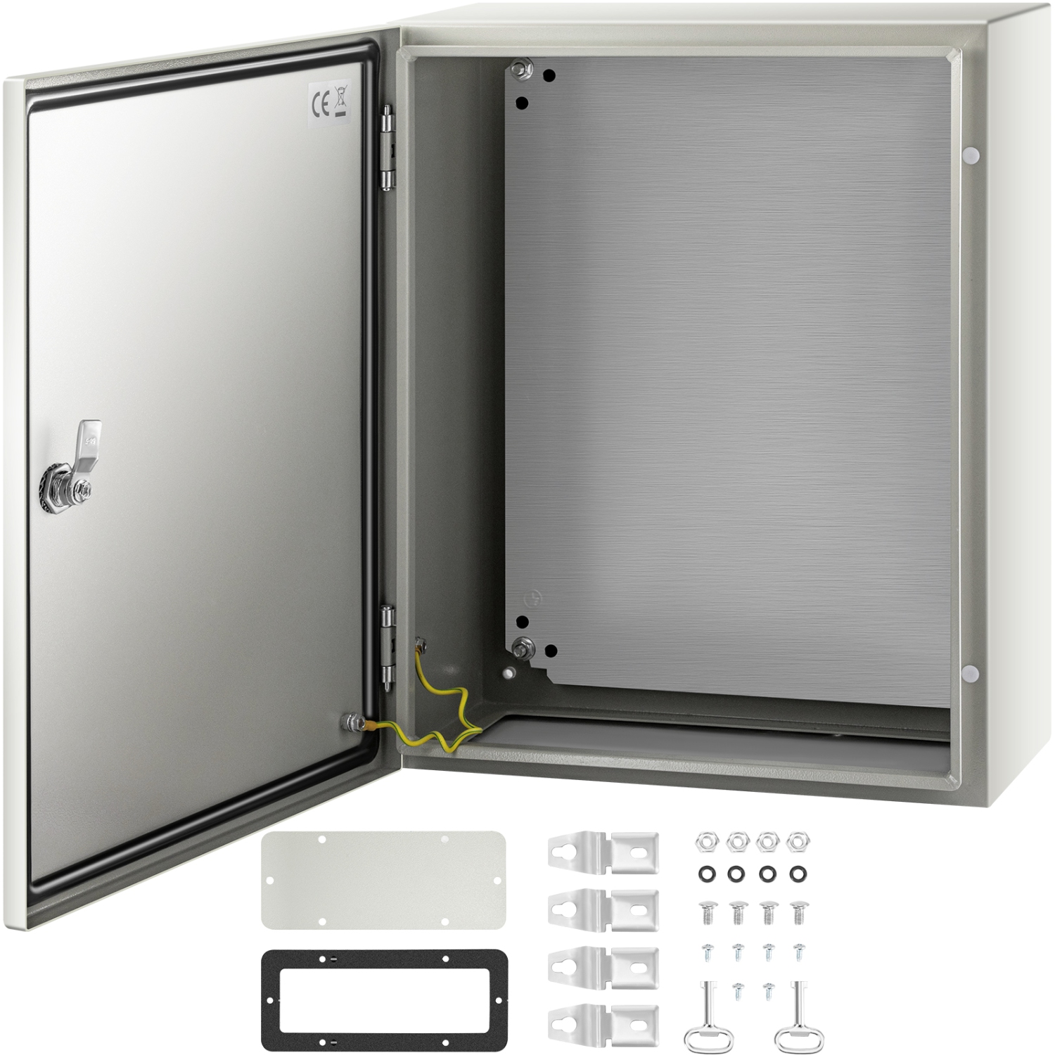 VEVOR 20x16x8'' NEMA Steel Case, NEMA 4X Metal Electric Enclosure, IP66 Water & Dust Resistant, Suitable for Both Outdoor & Indoor Use, Includes
