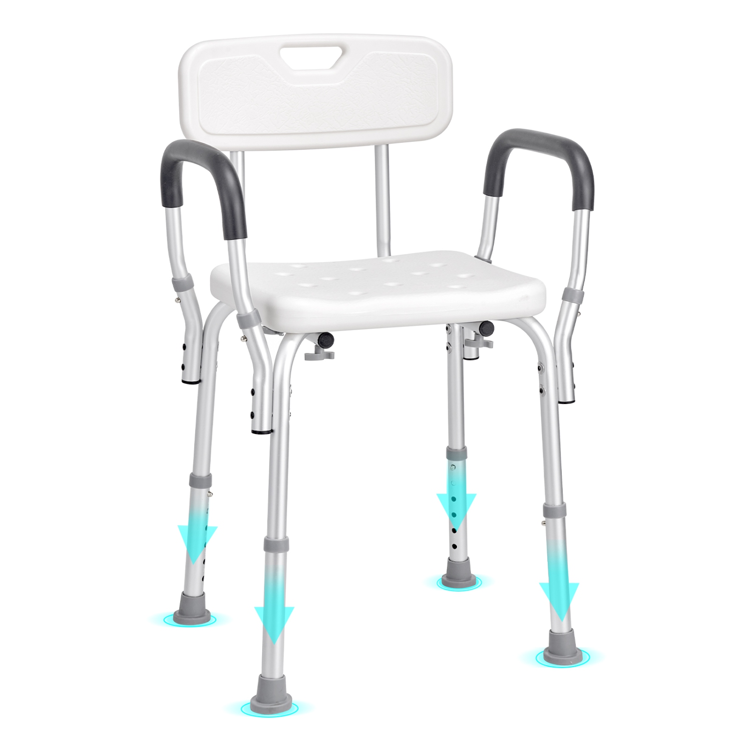 VEVOR Shower Chair, Shower Seat with Back, Adjustable Height Shower Stool, Shower Chair for Inside Shower, Non-slip Bathroom Bench Bath Chair for