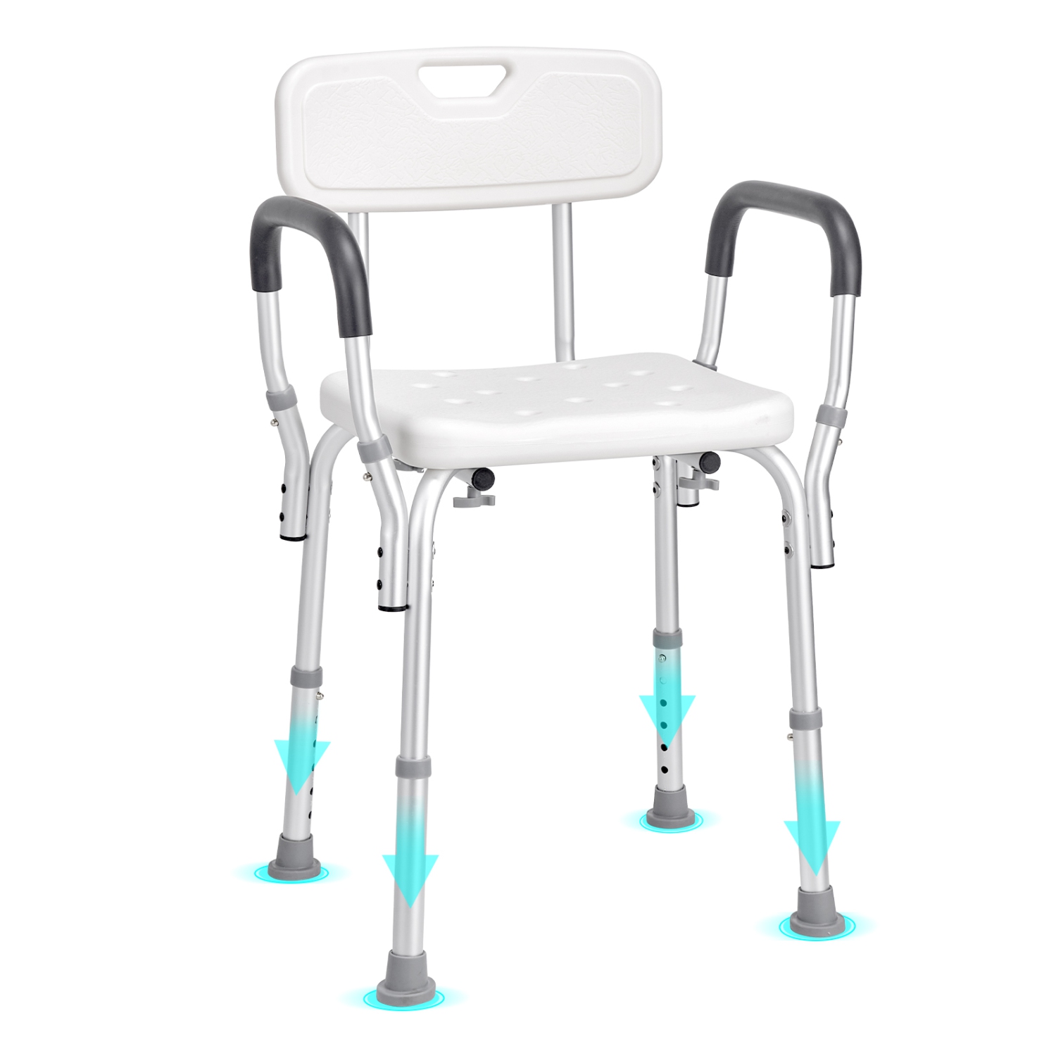 VEVOR Shower Chair, Shower Seat with Back, Adjustable Height Shower Stool, Shower Chair for Inside Shower, Non-slip Bathroom Bench Bath Chair for